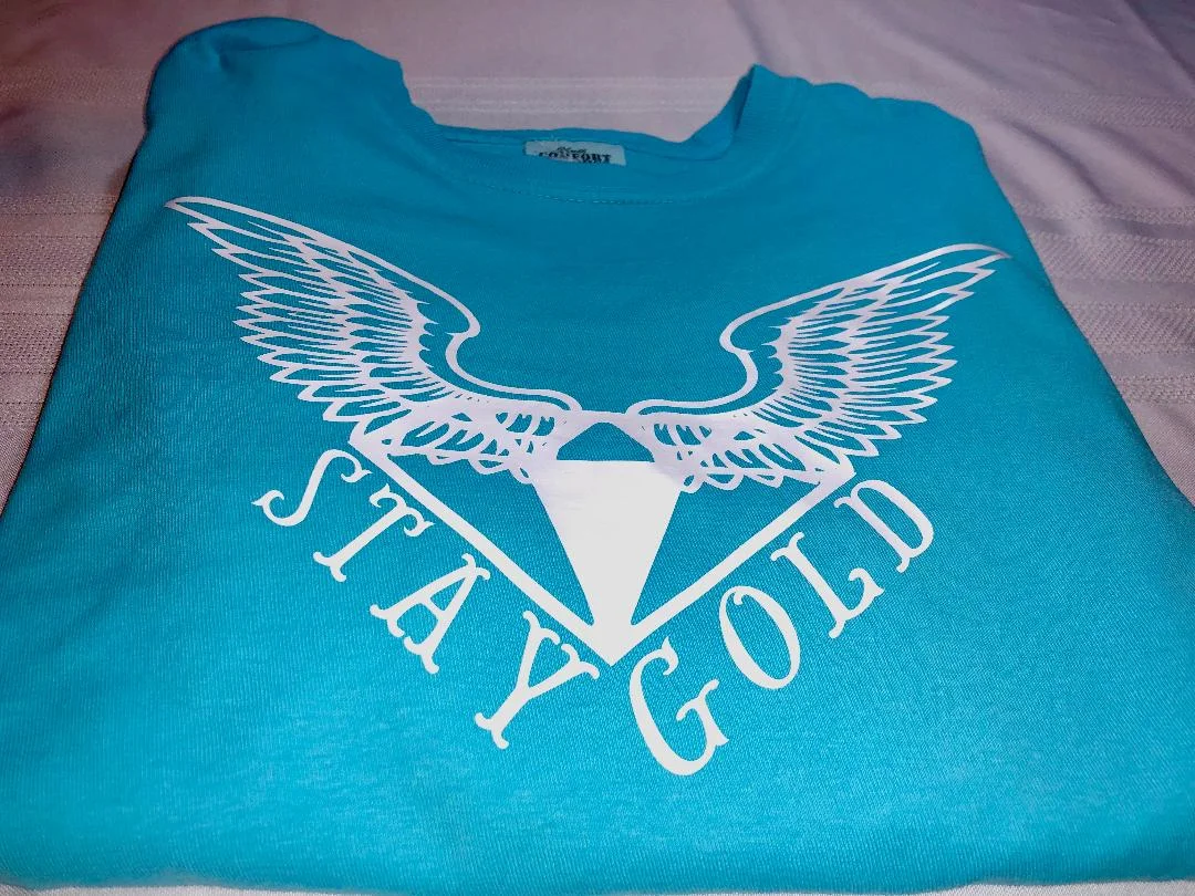 Throwback Stay Gold Teal Long Sleeve 