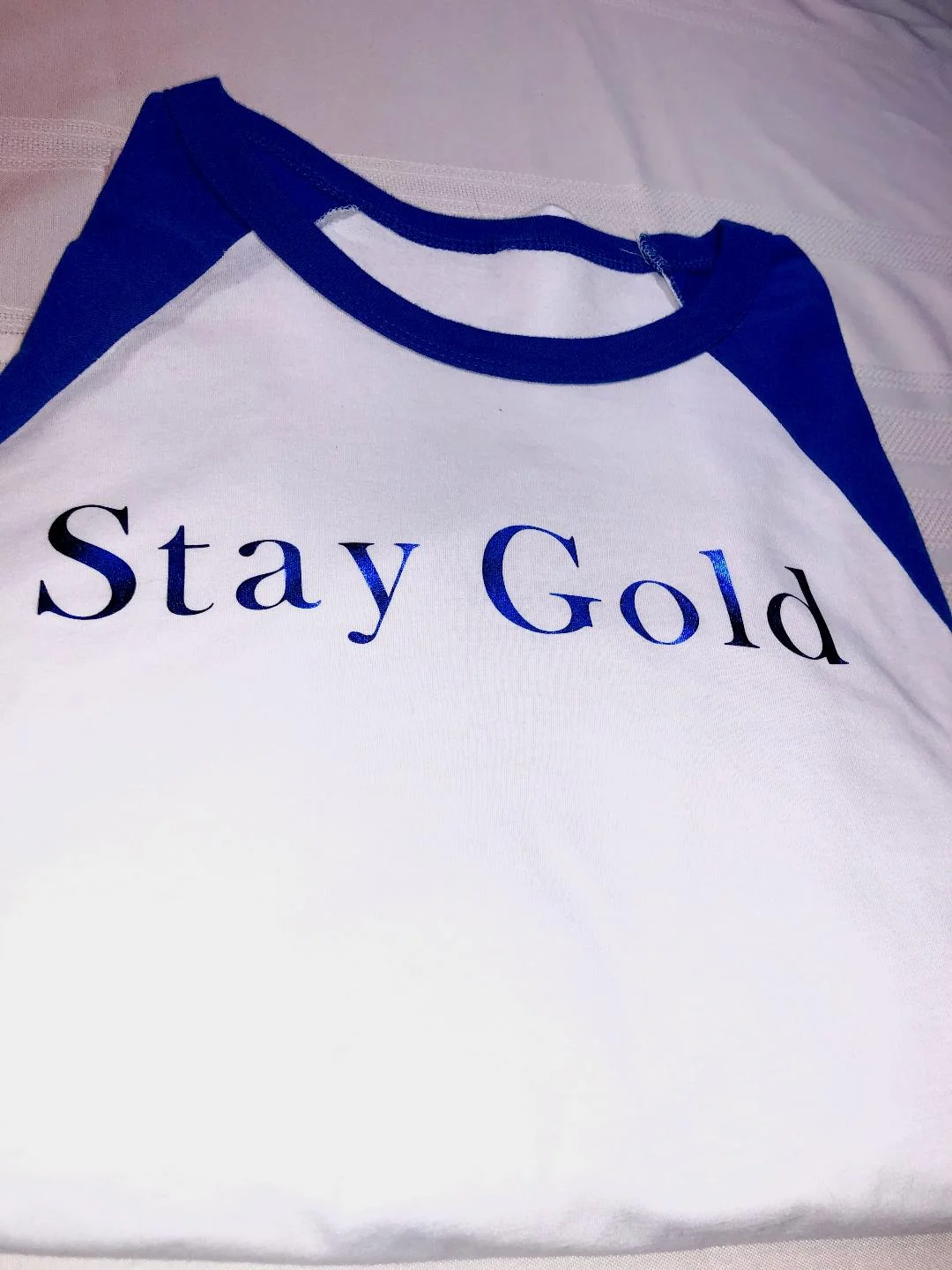 Stay Fly Stay Gold Blue Baseball Shirt