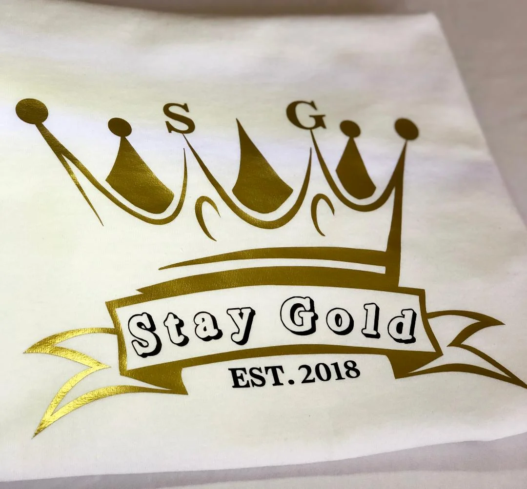 Stay Gold Royal White Tank Top 