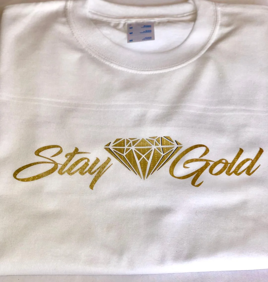 Diamonds Stay Gold White T-Shirt 