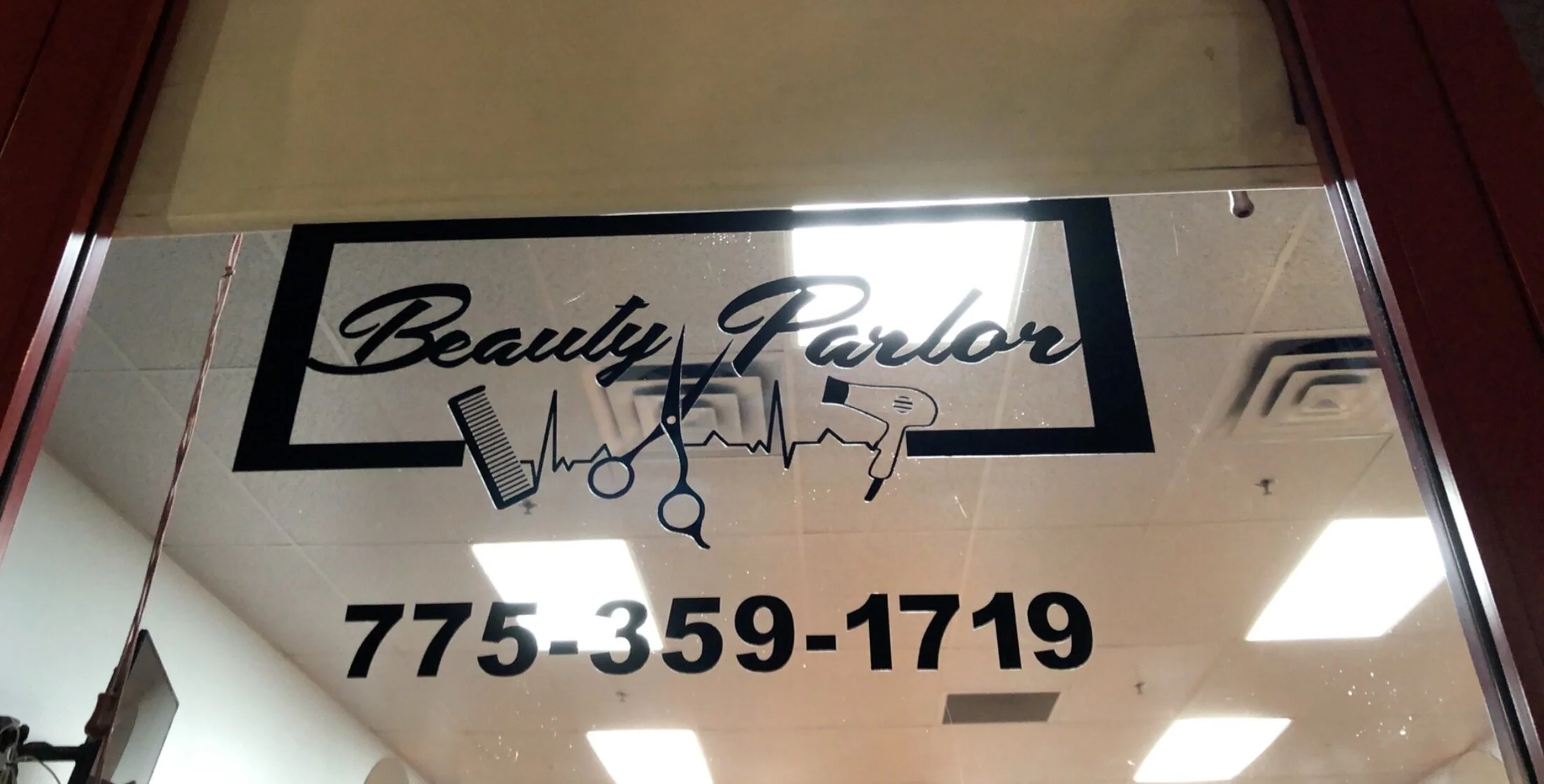 Custom Beauty Parlor Door Logo Sticker