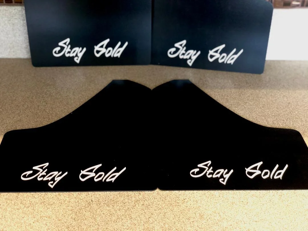 Black Stay Gold Mud Flaps 