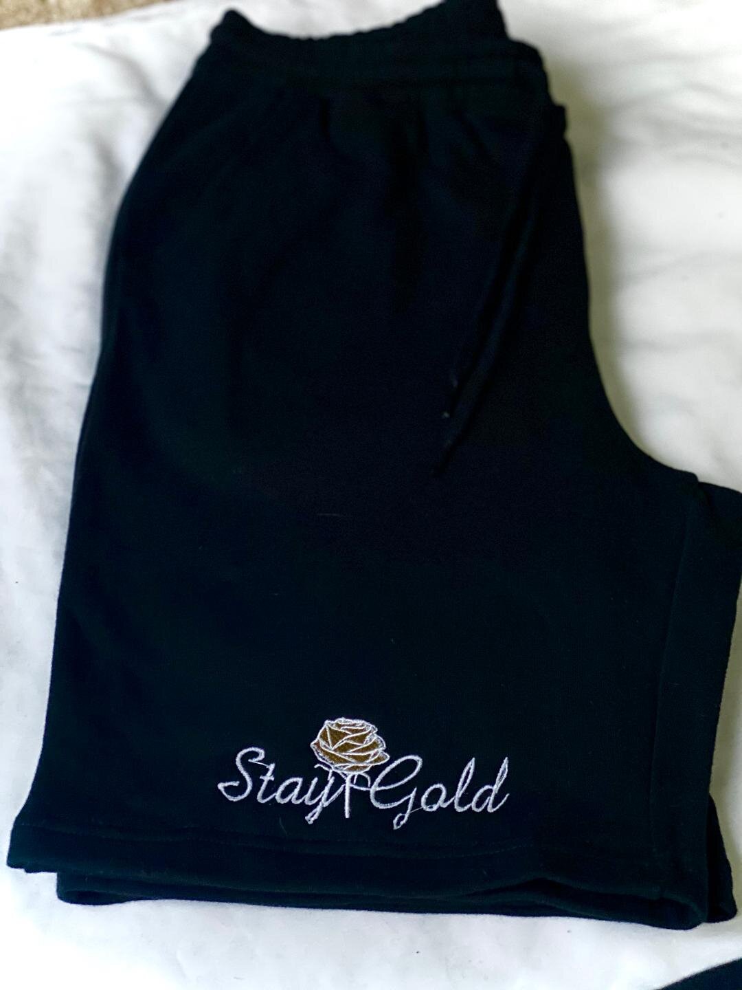 Black Stay Gold Golden Rose Shorts 