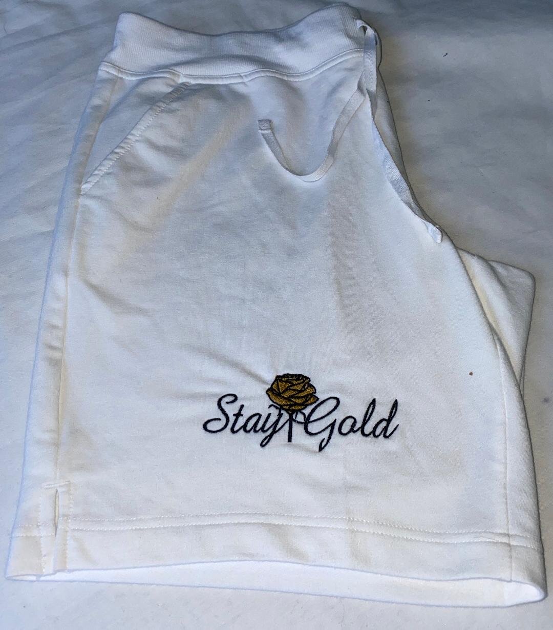 White Stay Gold Golden Rose Shorts