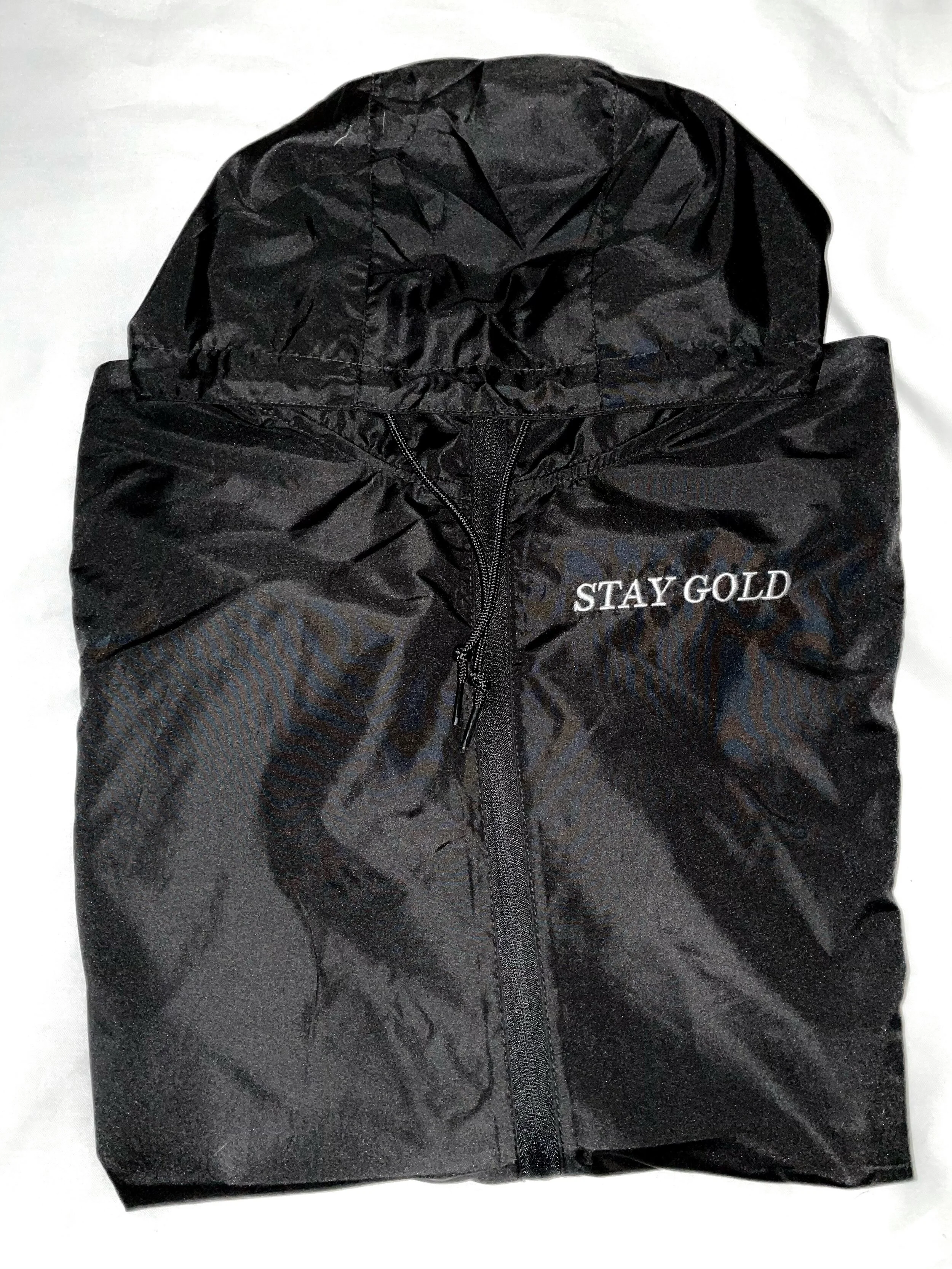 Mens Black Stay Gold Wind Breaker.JPG