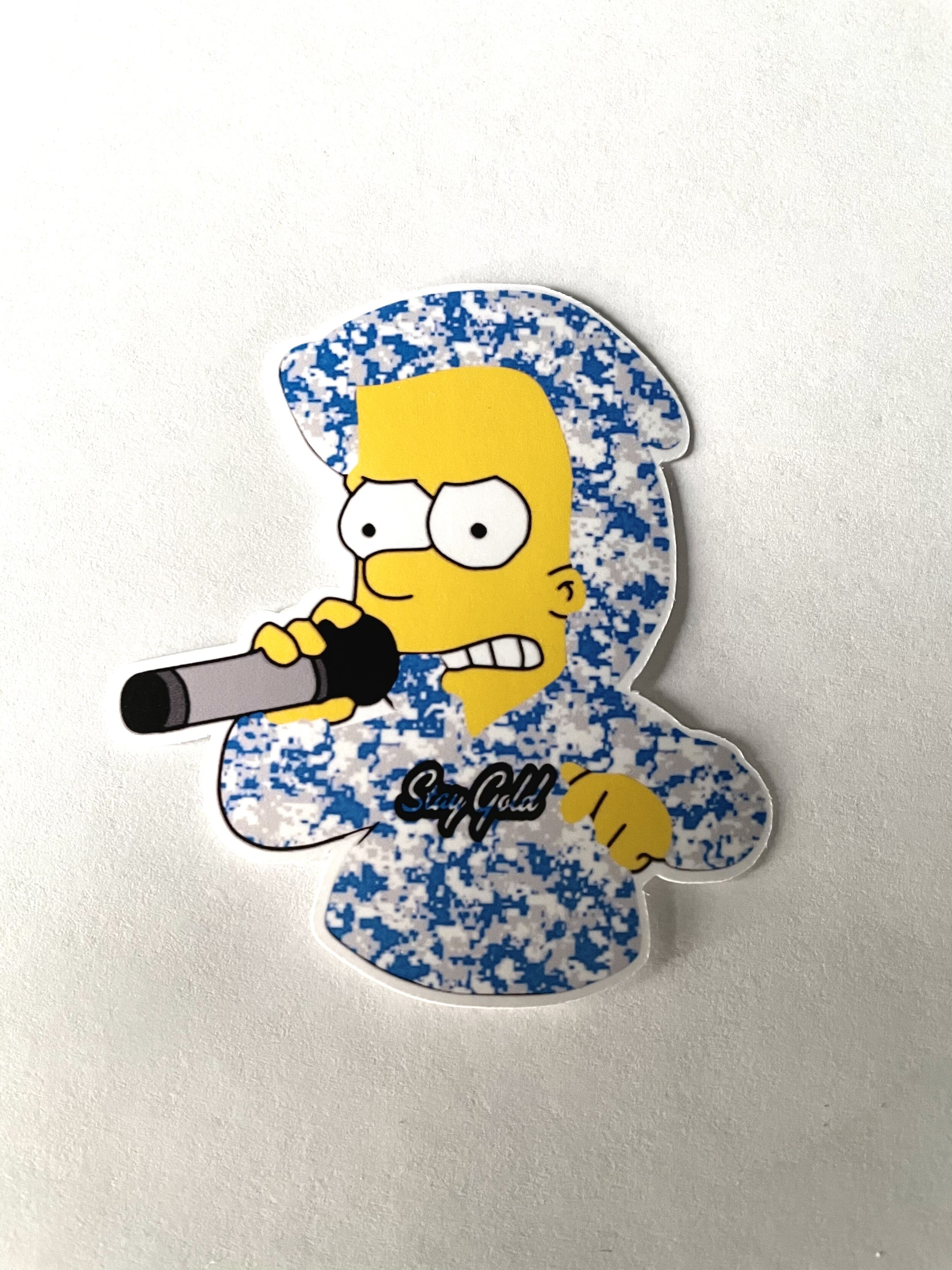 3" Blue Camo Bart Sticker