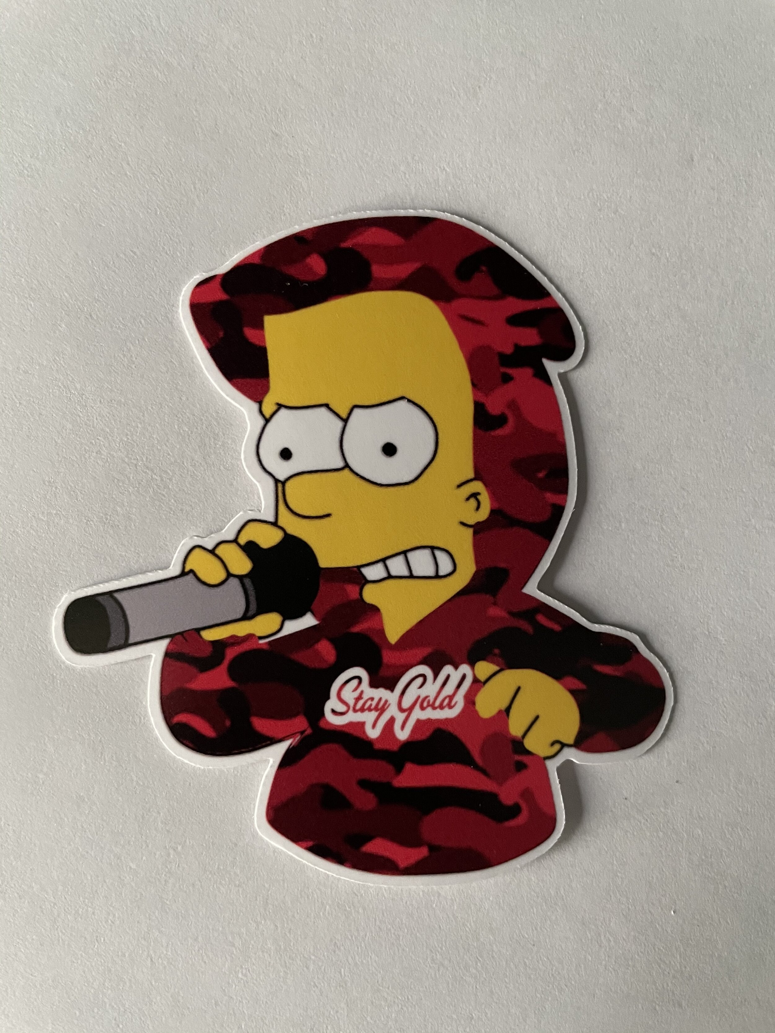 3" Red Camo Bart Sticker