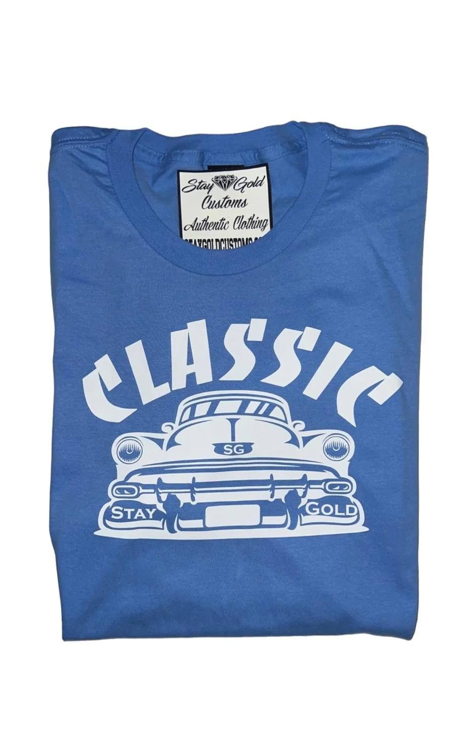 Classic Stay Gold Blue White T-Shirt.jpg