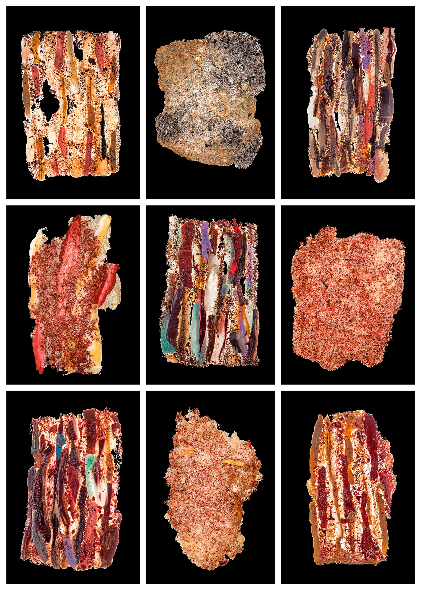  (Sculptures created from PET purge scraps. These sculptures were photographed, animated, and then projected into the installation space.) 