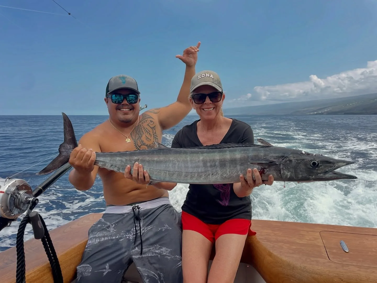 Congrats to Kari and Micheal - each pulled in a nice ono yesterday! 😋
.
.
📸 @camdenarrand 
.
.
#marlinmagic #marlinmagiclures #letsgofishing #allwedoisfish #foodfish #ono #freshfishfordinner #familyfishing #oceantotable #funonthewater #deepseafishi