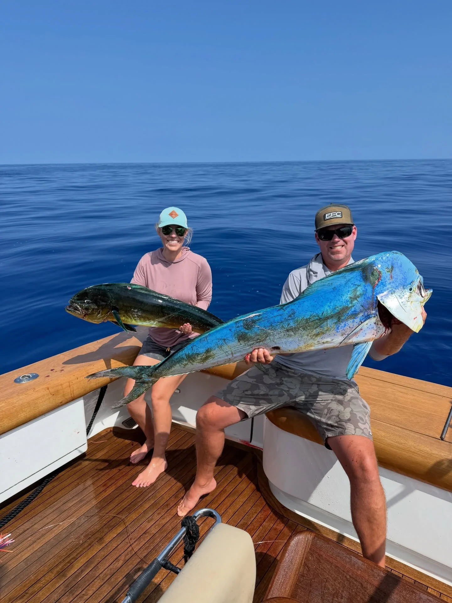 His and hers mahis plus a spearfish yesterday! Groceries ✅  Congrats!
.
.
📸 @peesherman808 
.
.
#marlinmagic #hisandhers #womenwhofish #womenfishtoo #oceantotable