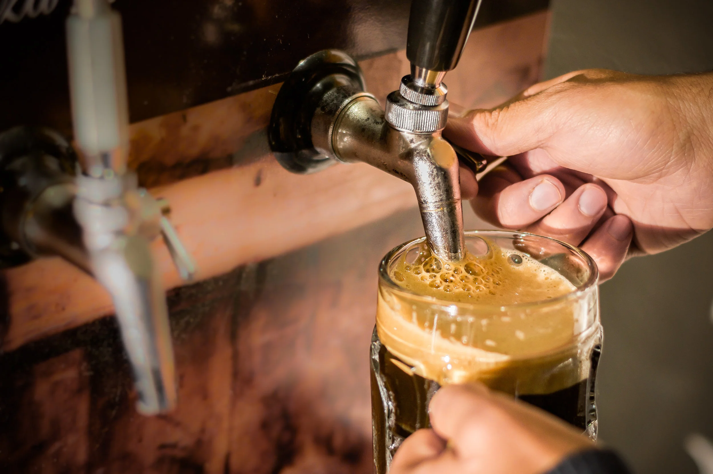  A beer being poured. 