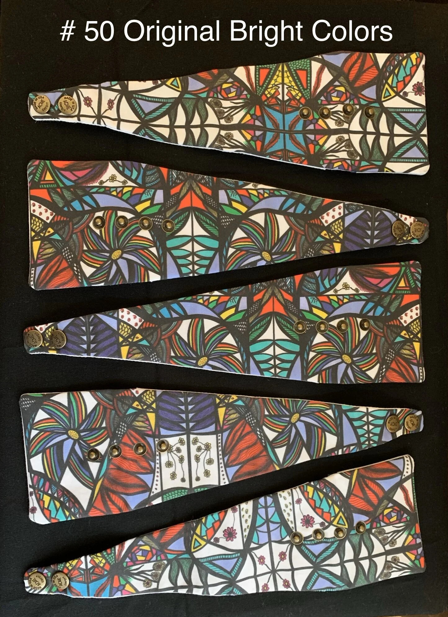 # 50 Original Bright Colors — Art by Ali Wrist Wallets