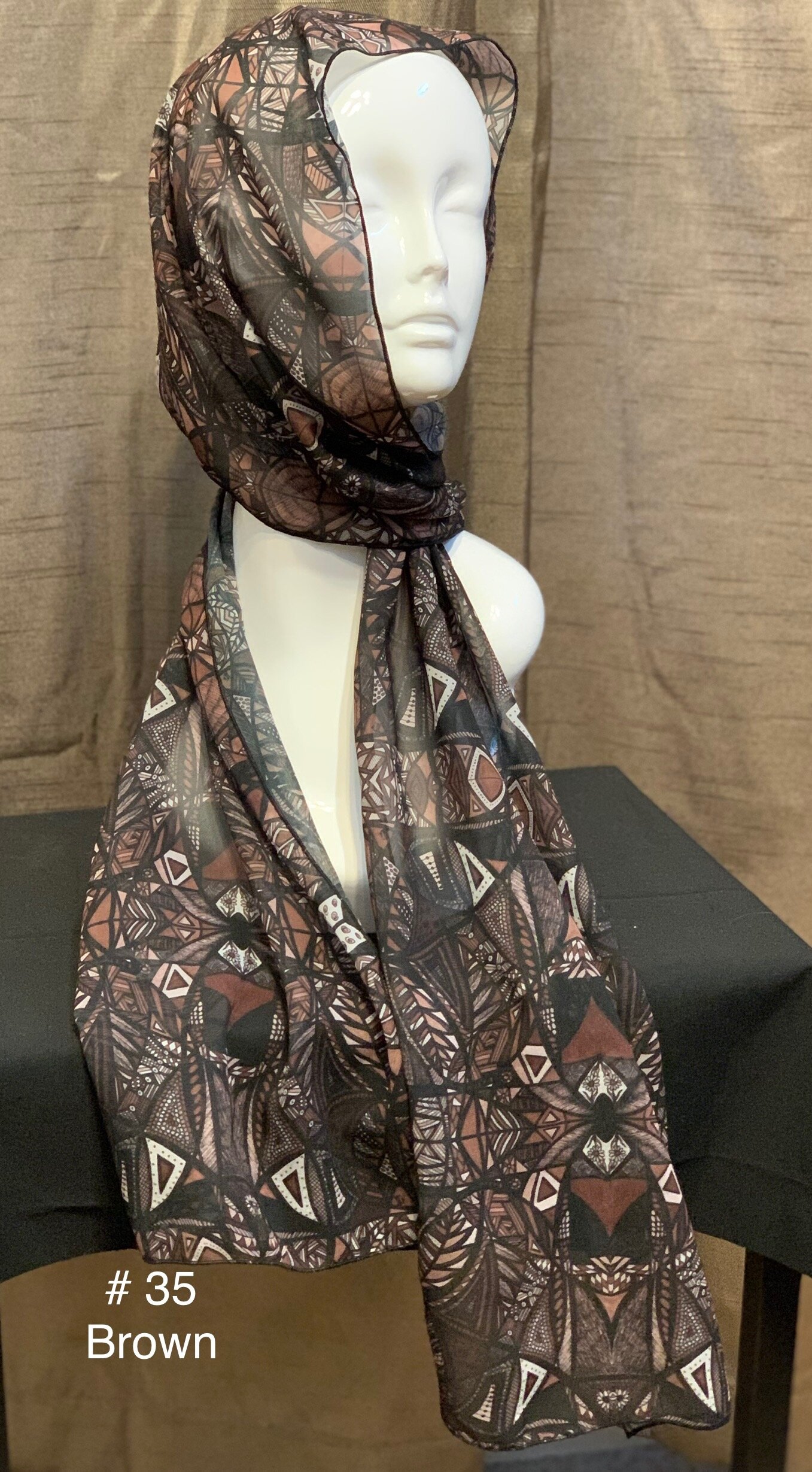 # 35 Brown  — Chiffon Scarf