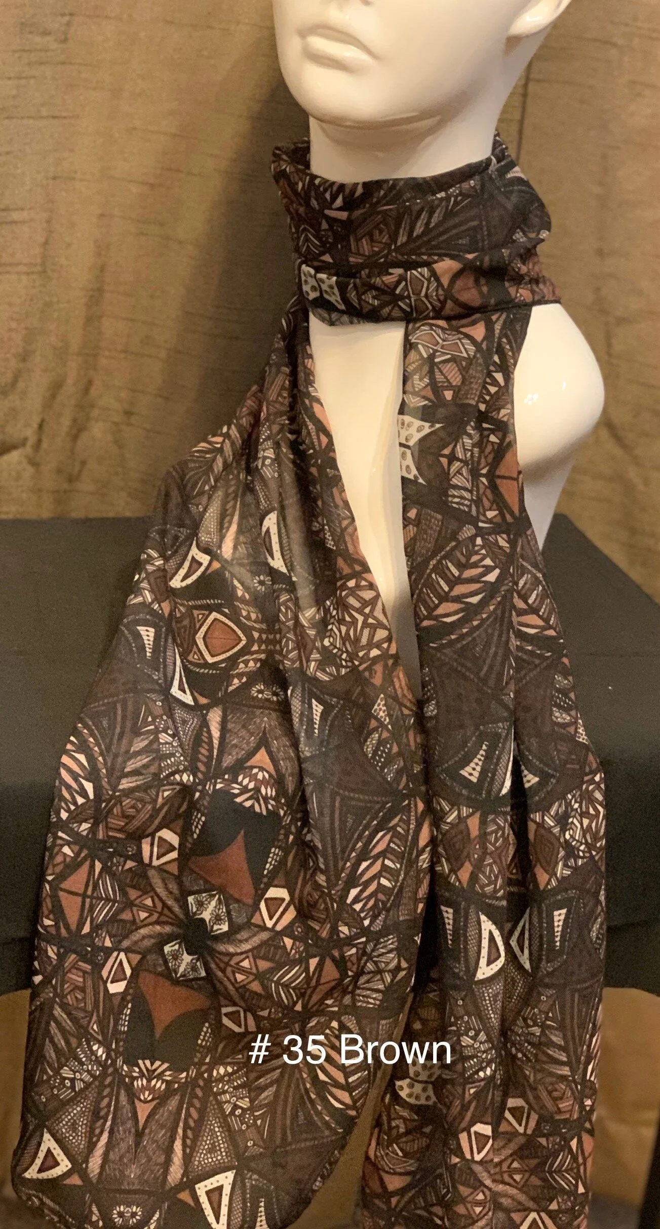 # 35 Brown  — Chiffon Scarf