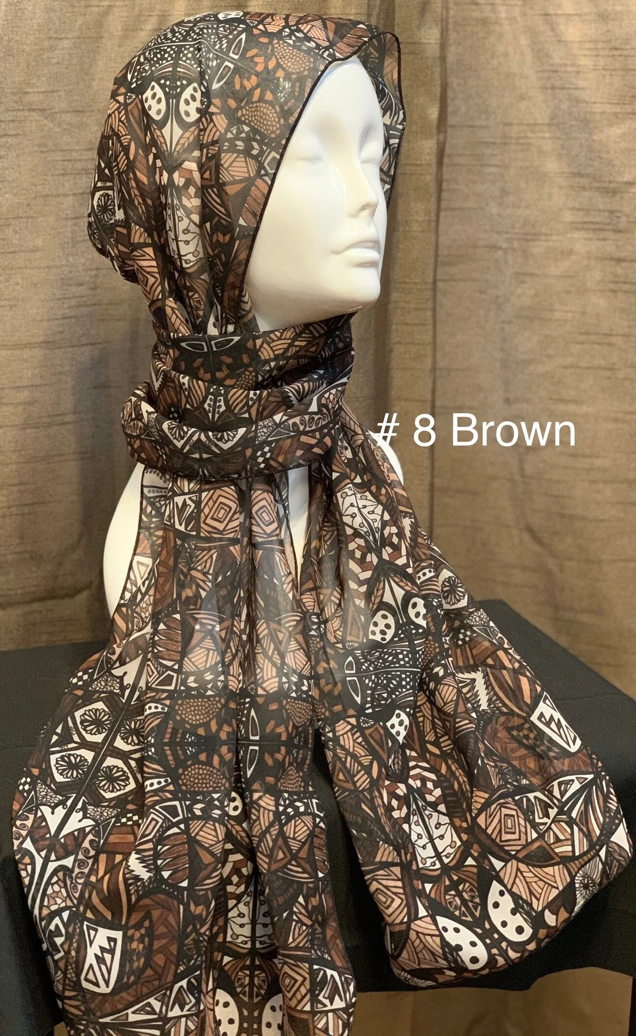 # 8 Brown  — Chiffon Scarf 