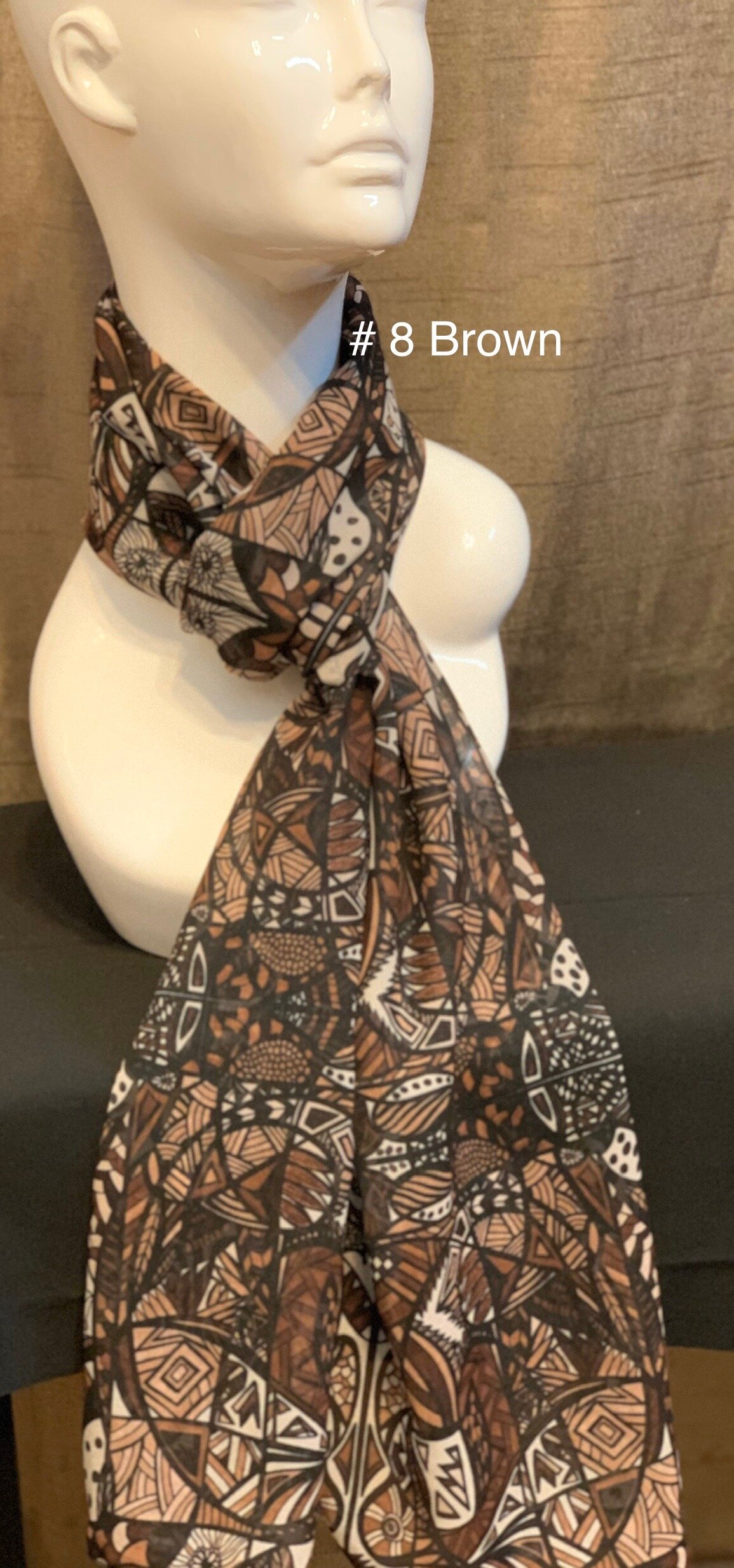 # 8 Brown  — Chiffon Scarf 