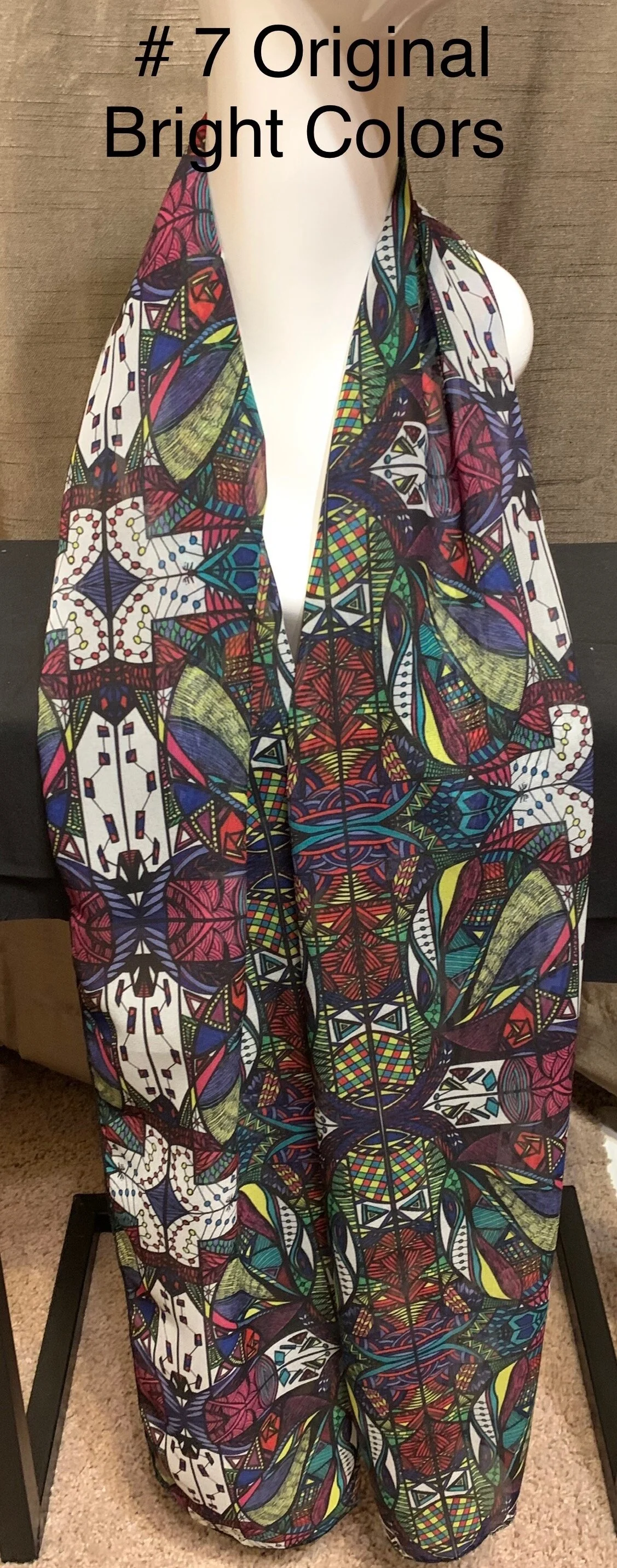 # 7 Original Bright Colors  — Chiffon Scarf