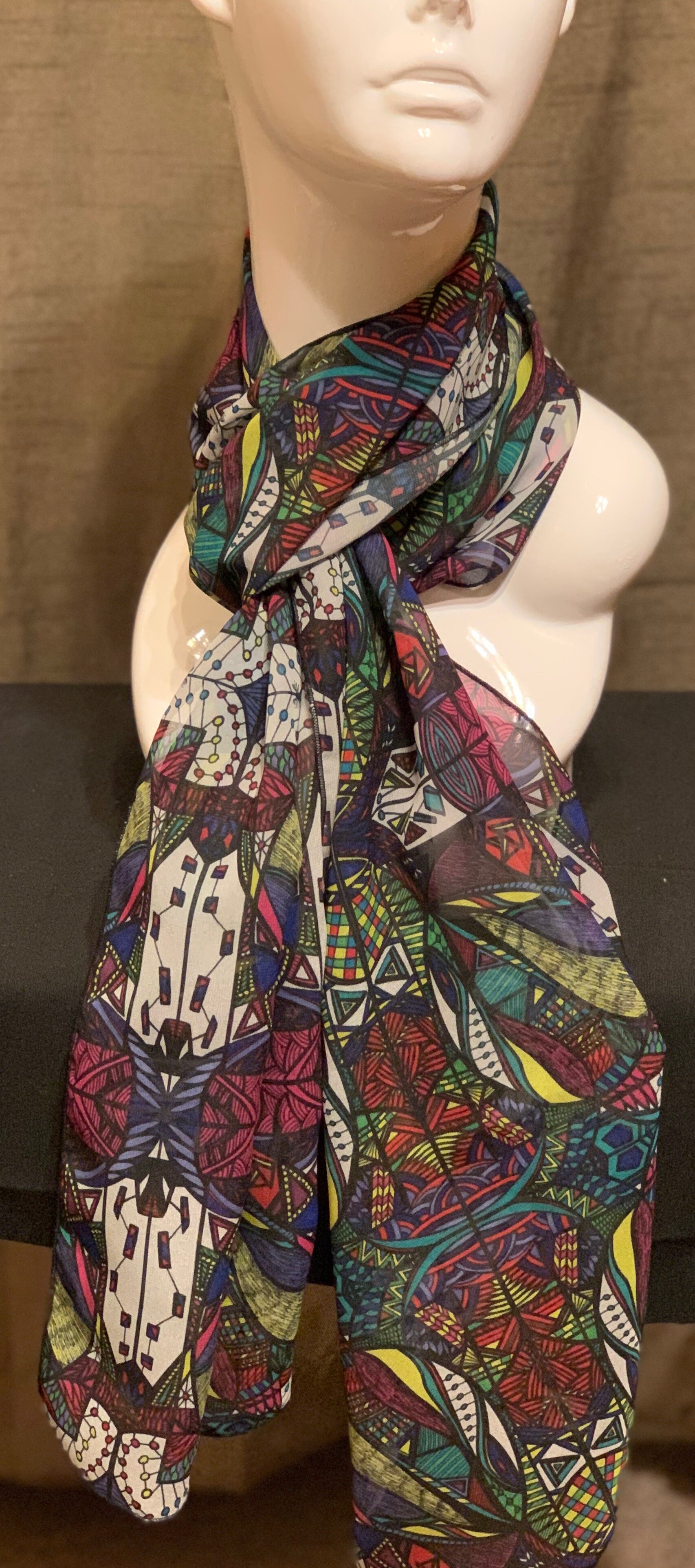 # 7 Original Bright Colors  — Chiffon Scarf