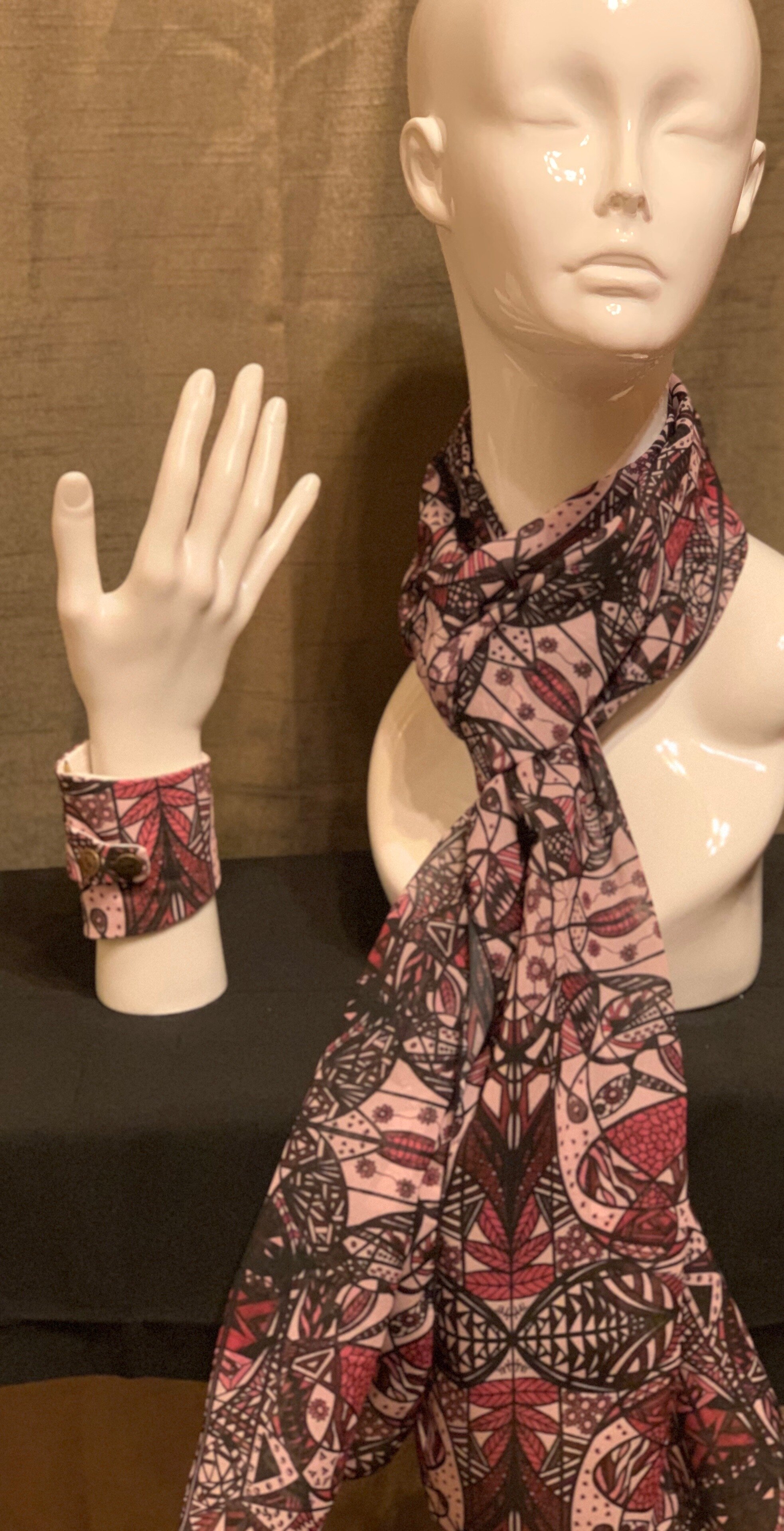 # 16 Pink/Maroon  — Chiffon Scarf