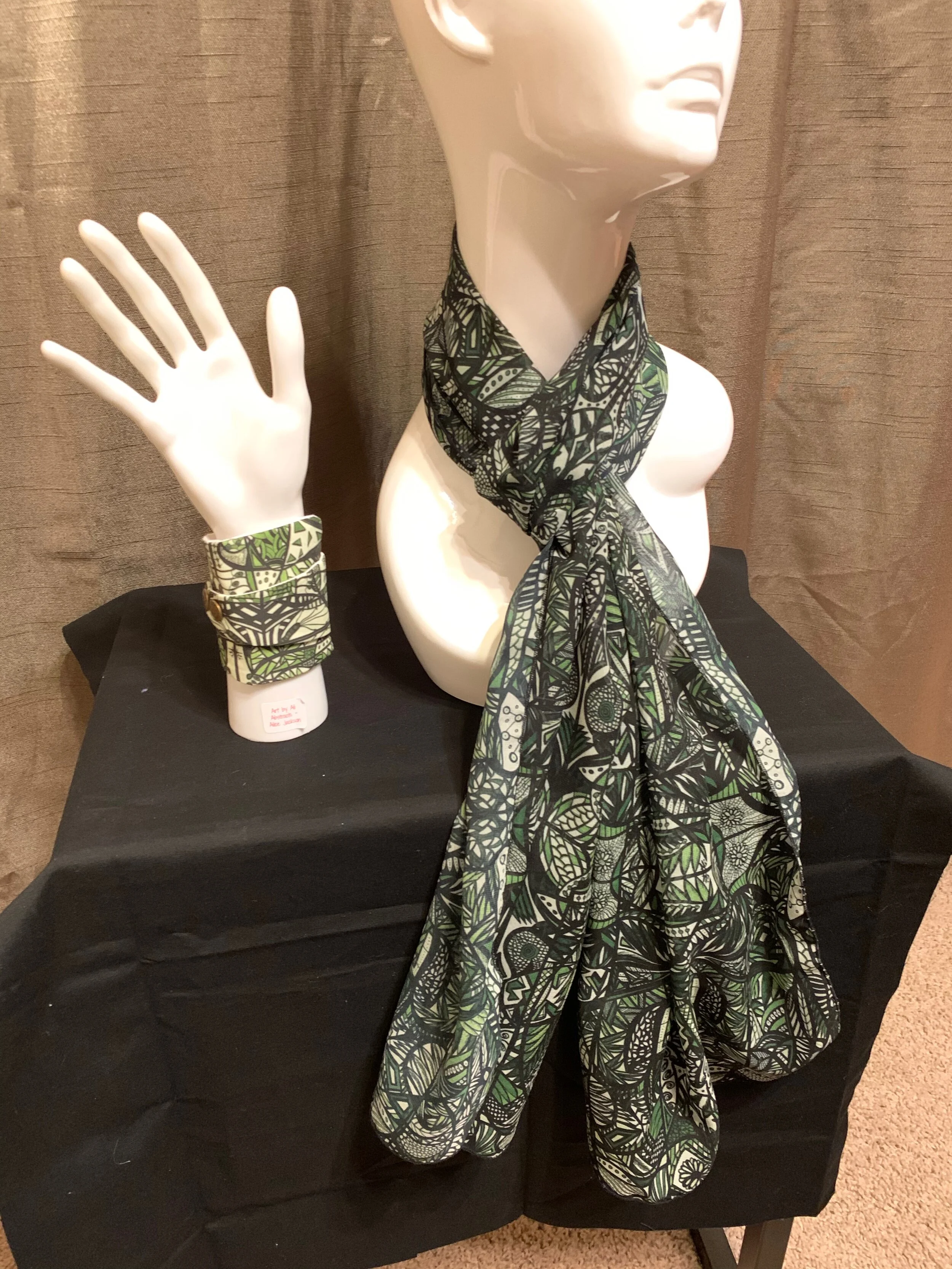 # 6 Green  — Chiffon Scarf
