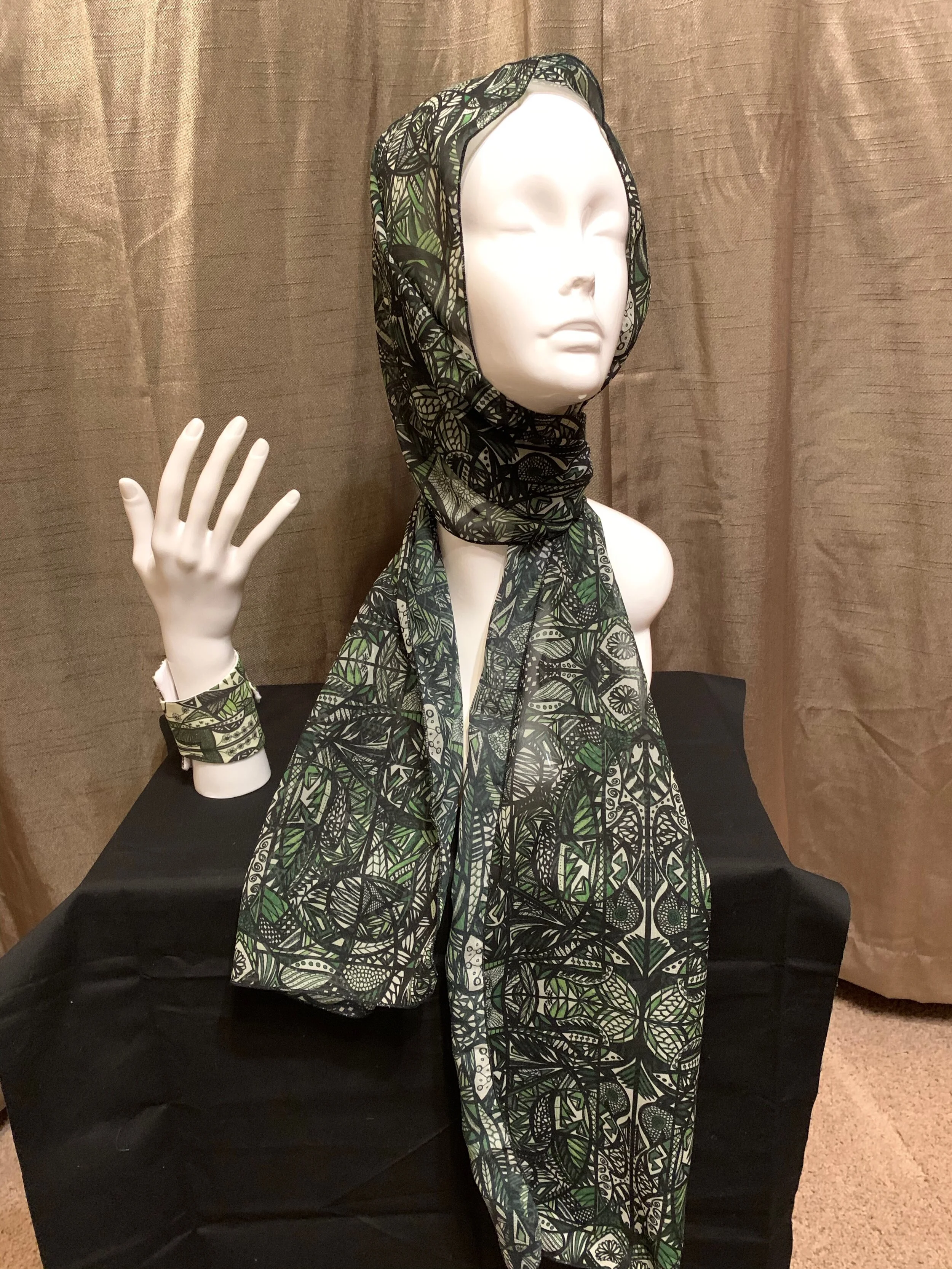 # 6 Green  — Chiffon Scarf