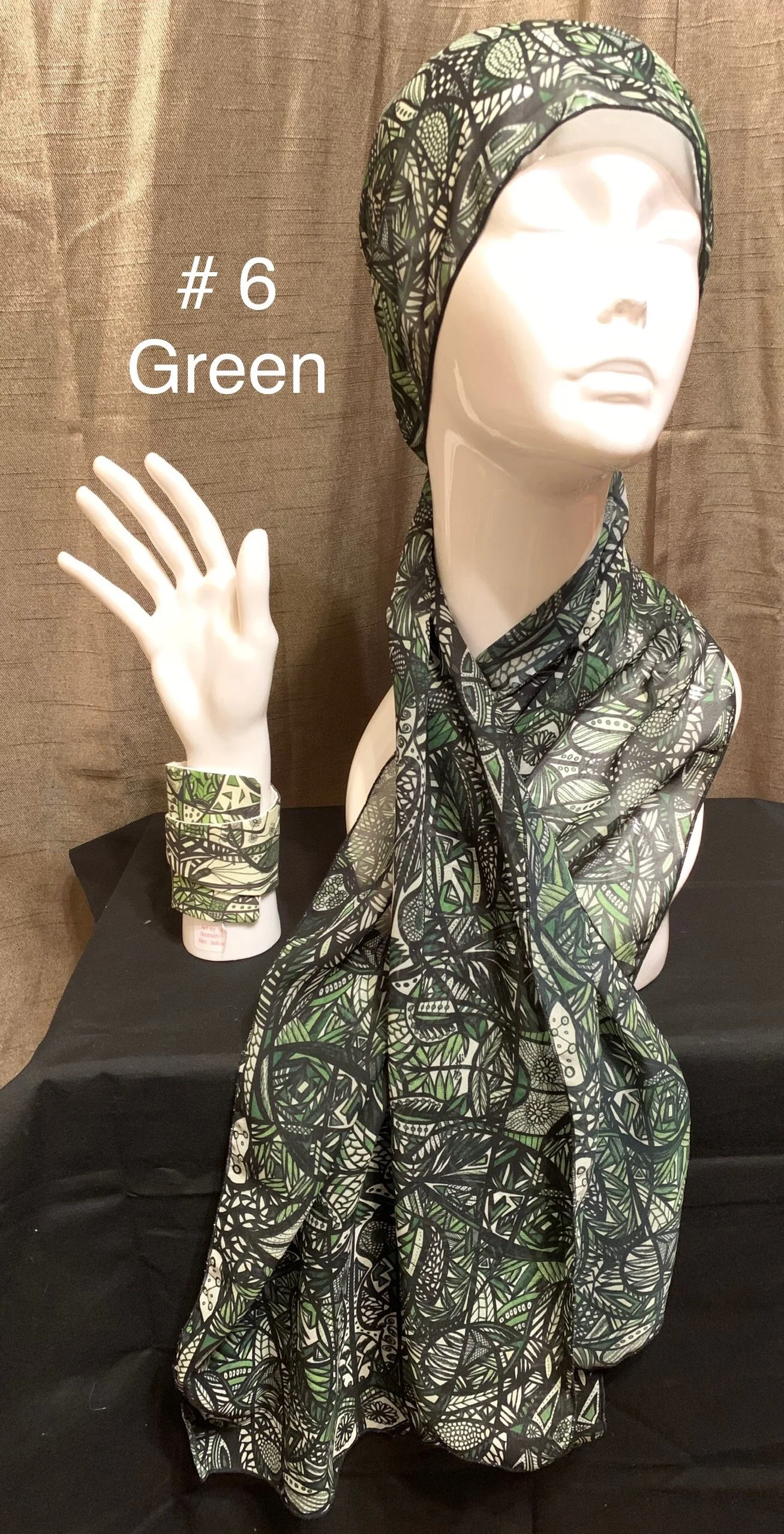 # 6 Green  — Chiffon Scarf