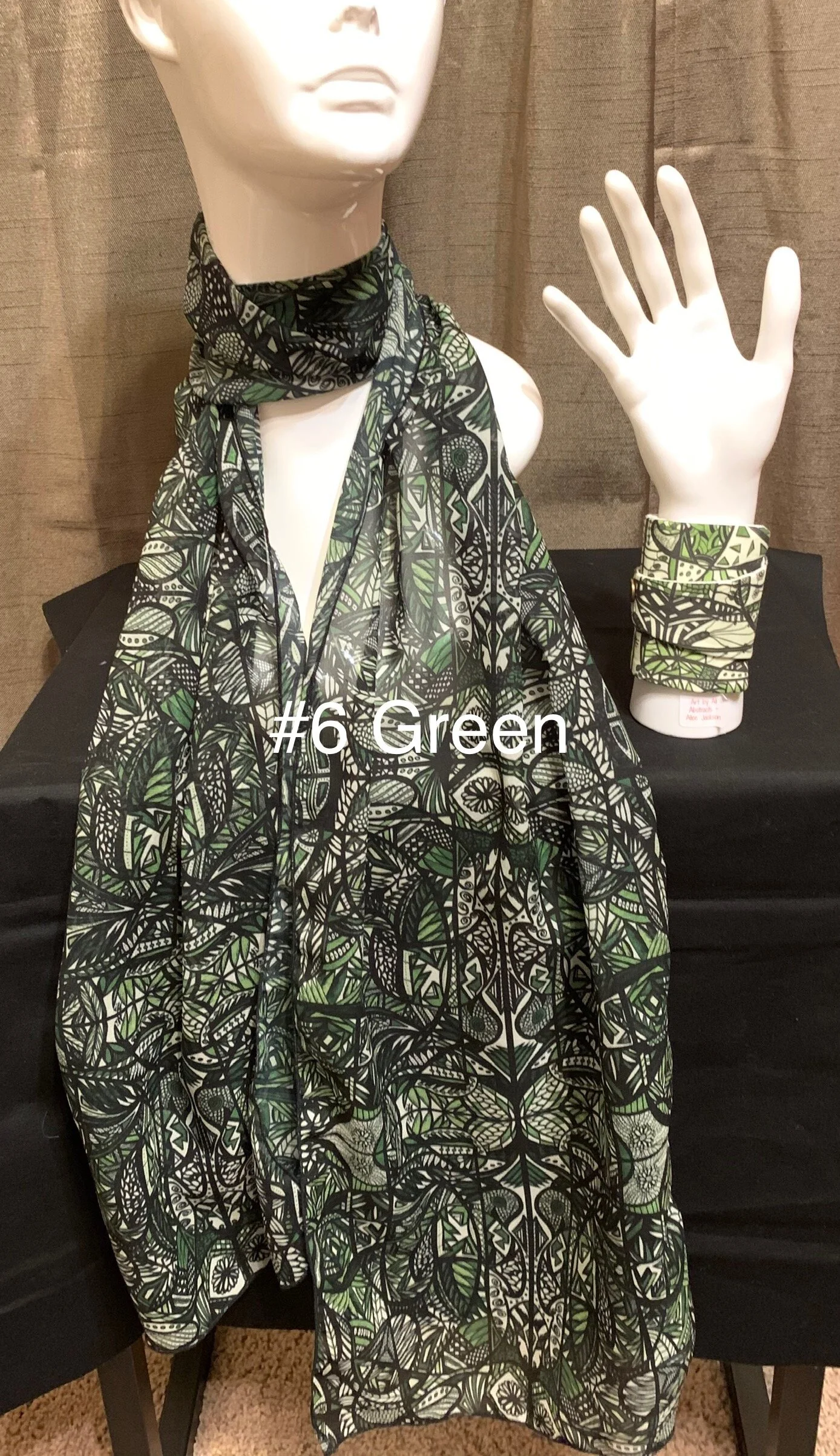 # 6 Green  — Chiffon Scarf