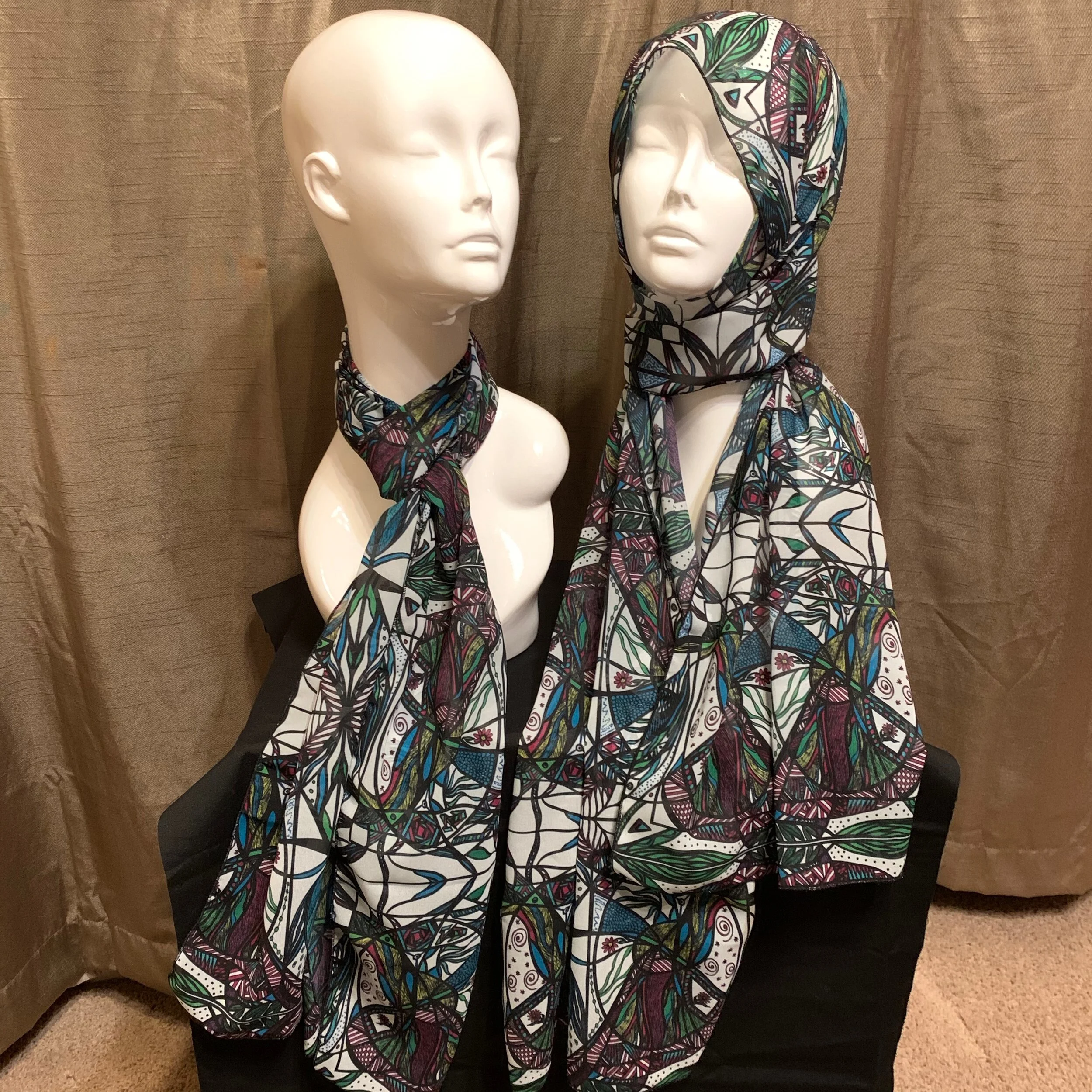 # 13 Original Bright Colors  — Chiffon Scarf -- Single & Double Panel  (Copy)