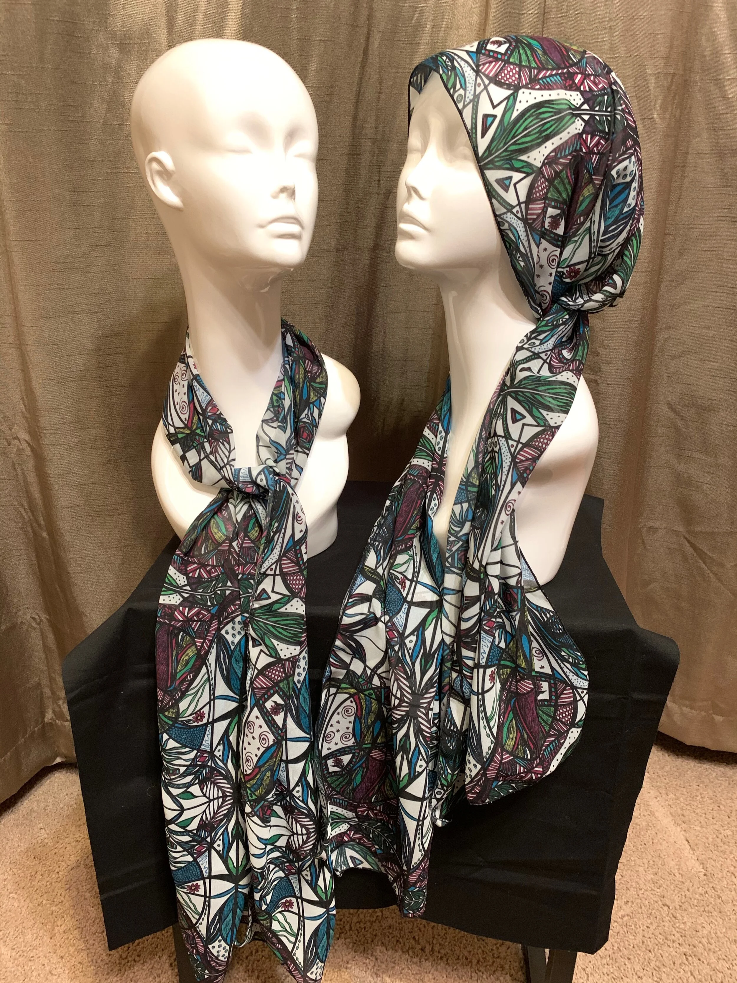 # 13 Original Bright Colors  — Chiffon Scarf -- Single & Double Panel  (Copy)