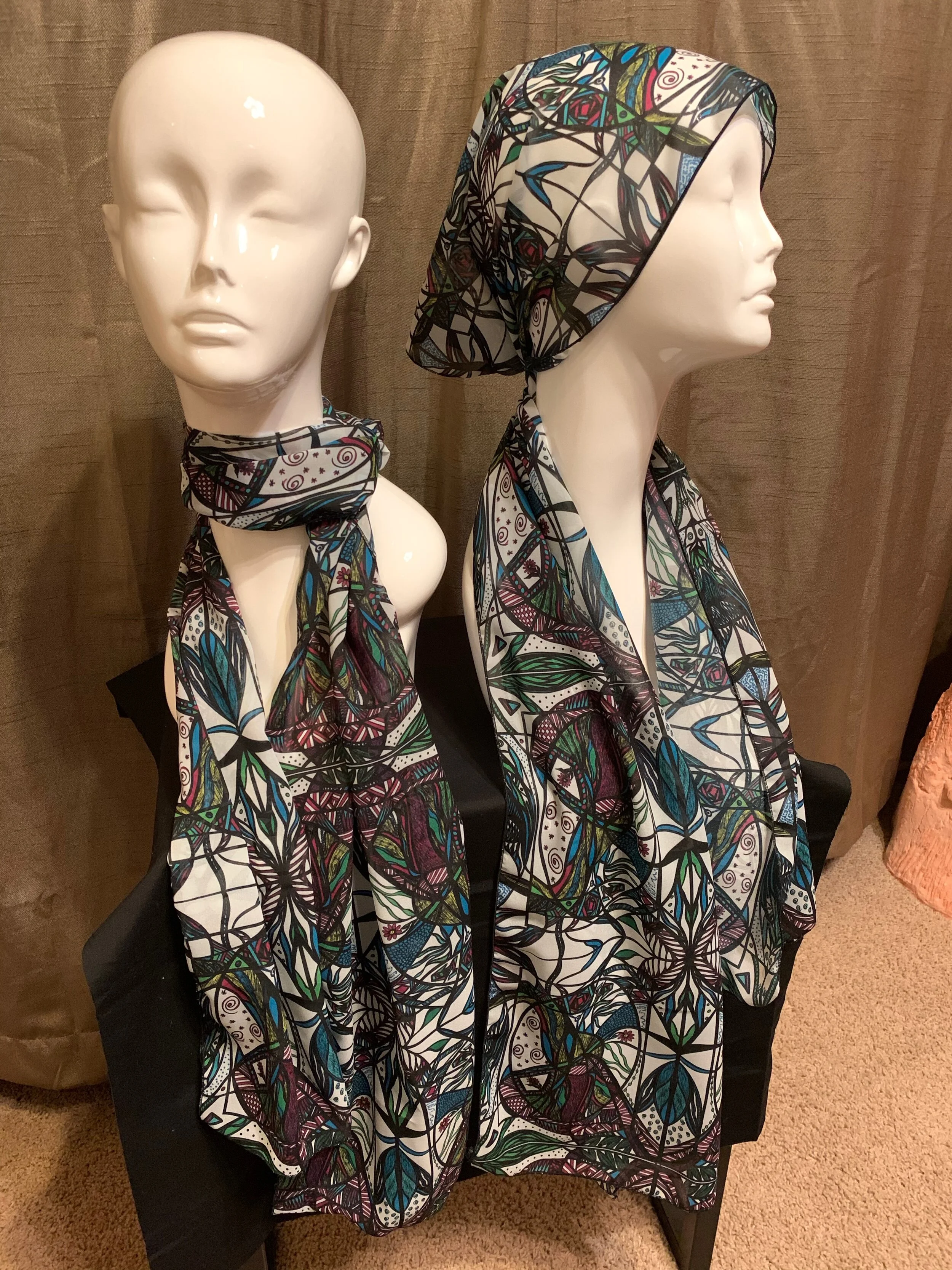 # 13 Original Bright Colors  — Chiffon Scarf -- Single & Double Panel  (Copy)