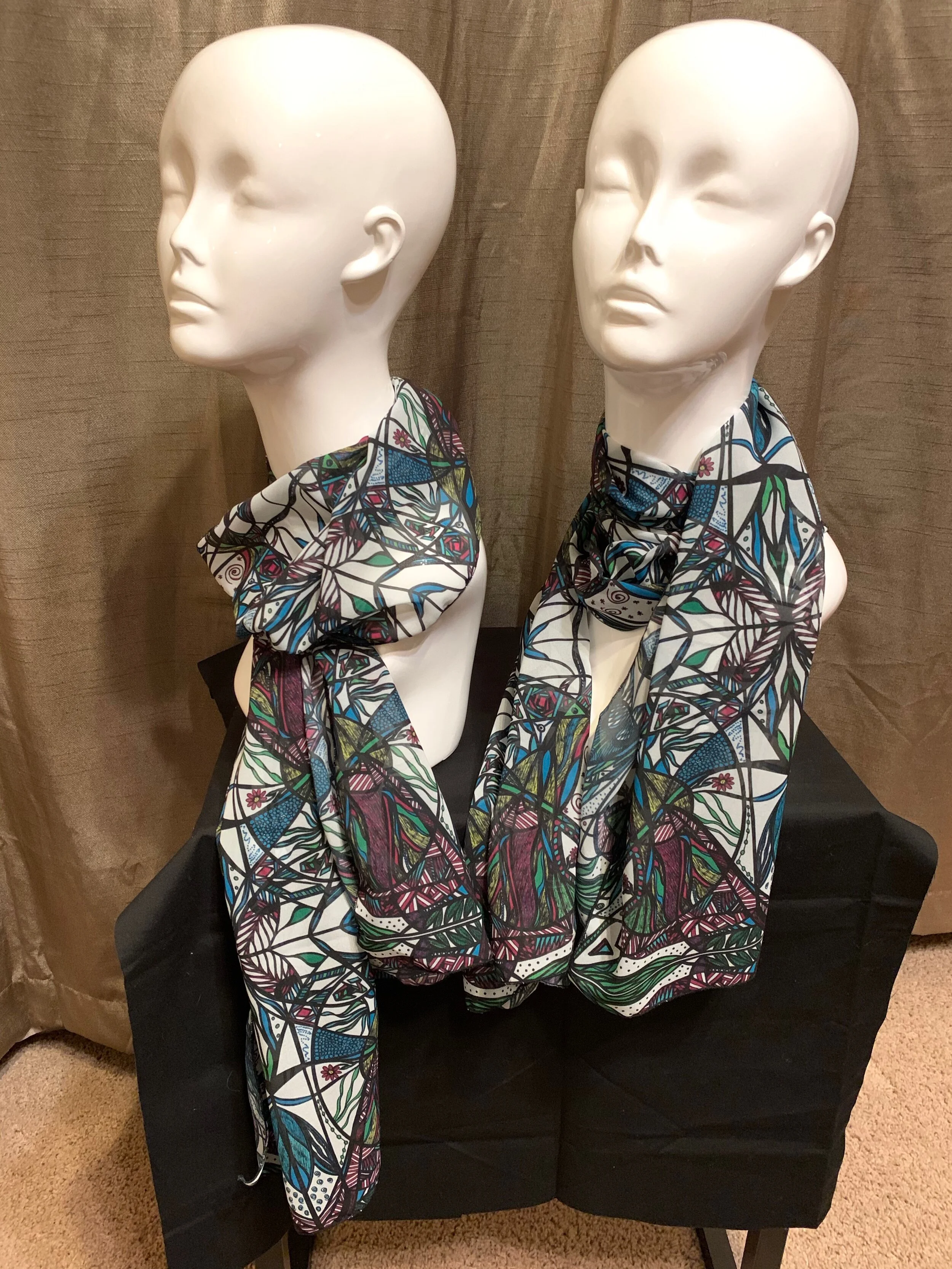 # 13 Original Bright Colors  — Chiffon Scarf -- Single & Double Panel  (Copy)