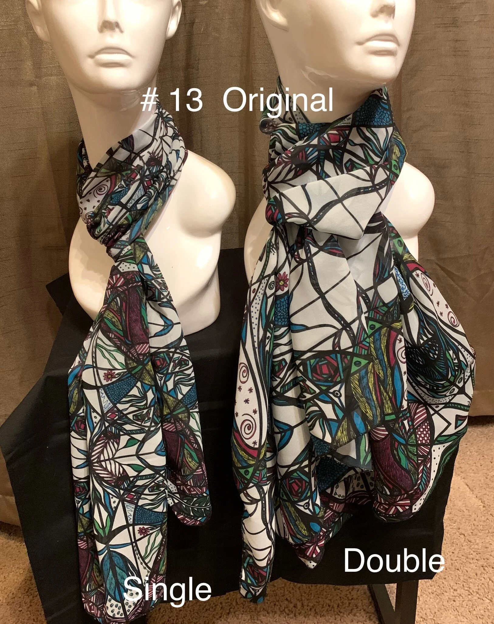 # 13 Original Bright Colors  — Chiffon Scarf -- Single & Double Panel  (Copy)