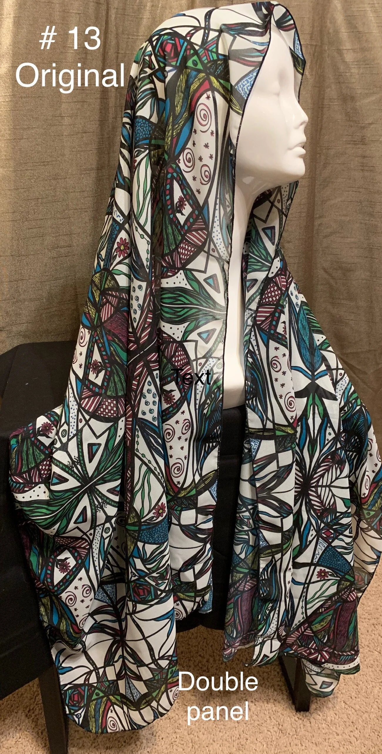 # 13 Original Bright Colors  — Chiffon Scarf --  Double Panel  (Copy)