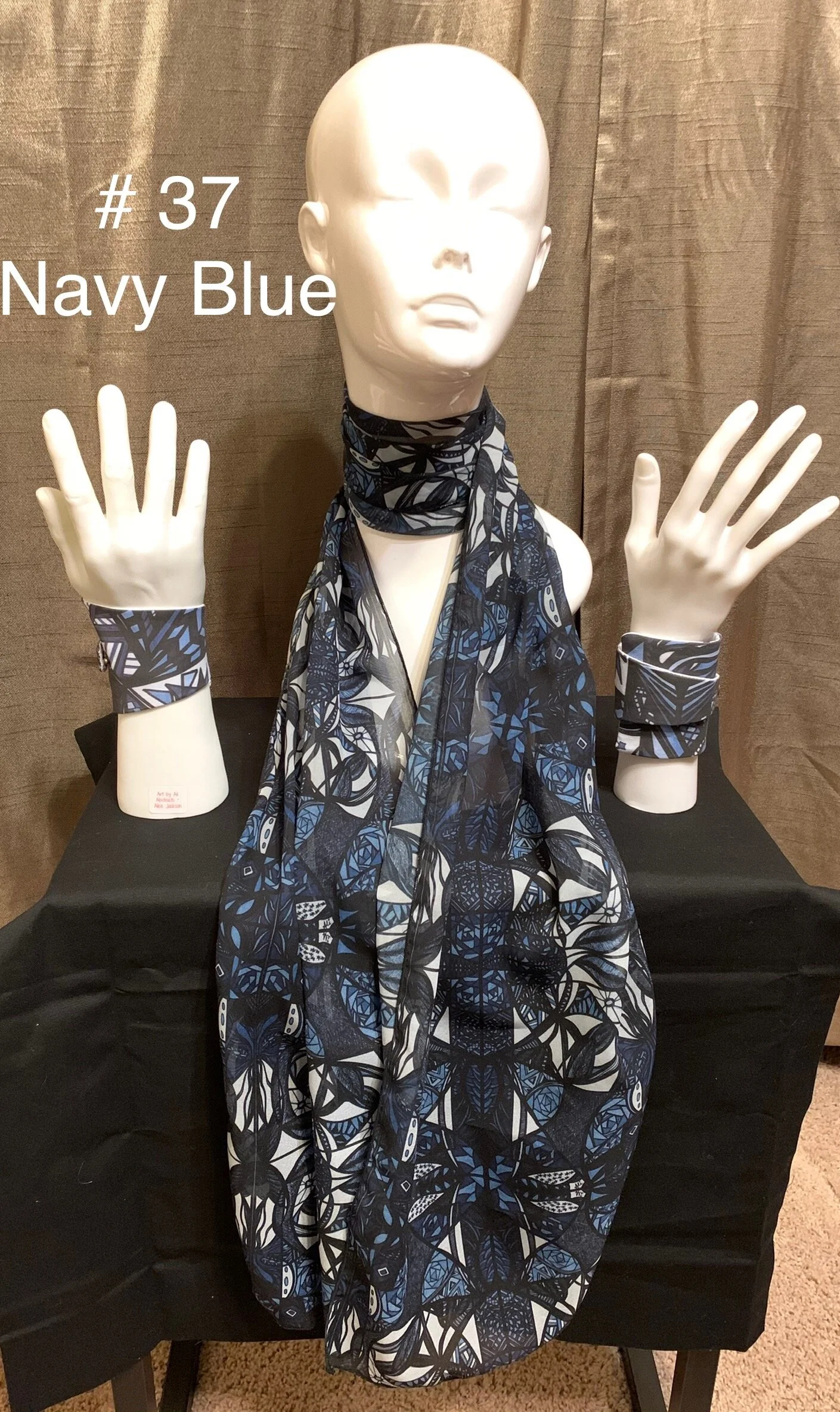 # 37 Navy Blue — Chiffon Scarf