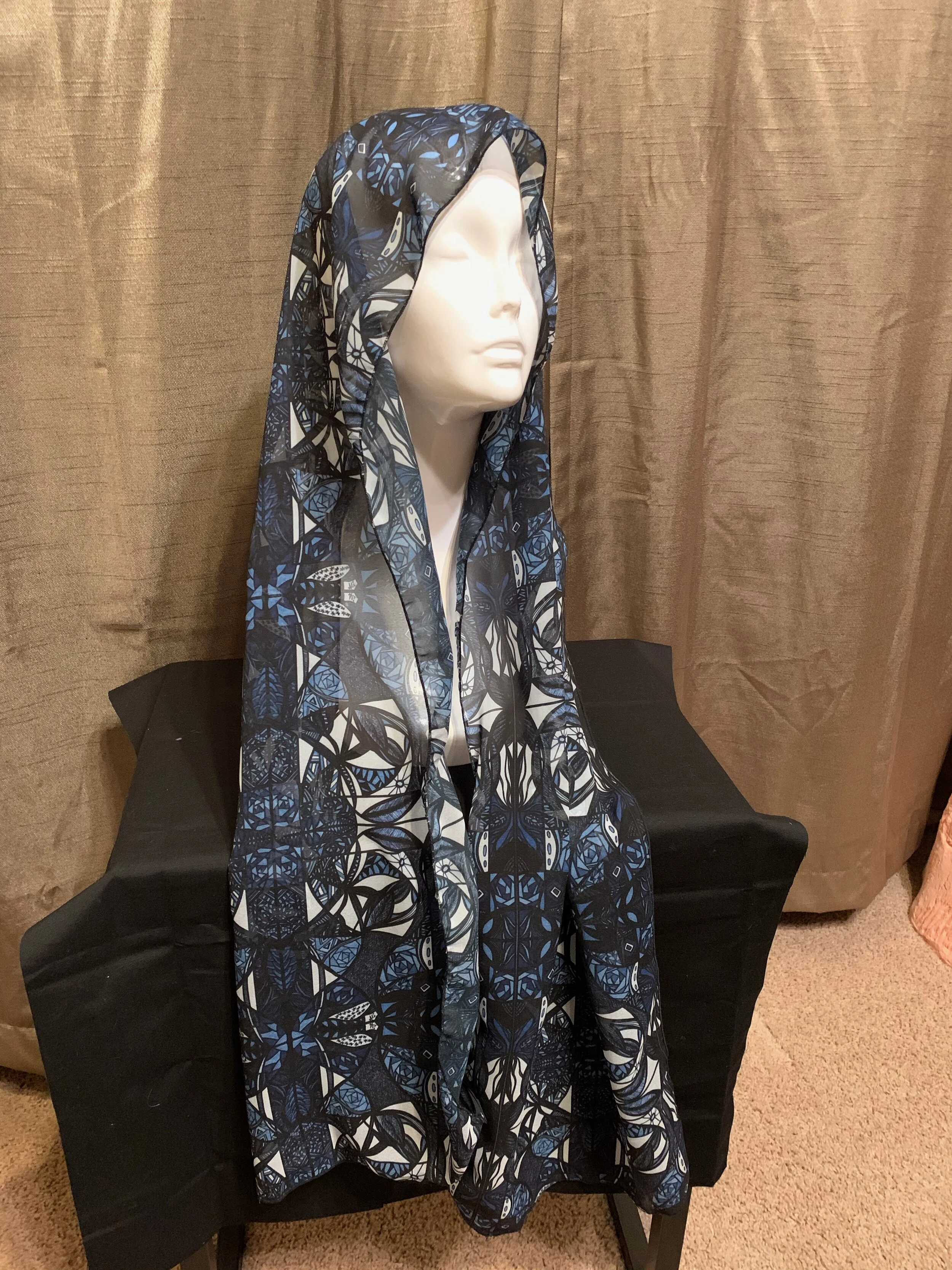 # 37 Navy Blue — Chiffon Scarf