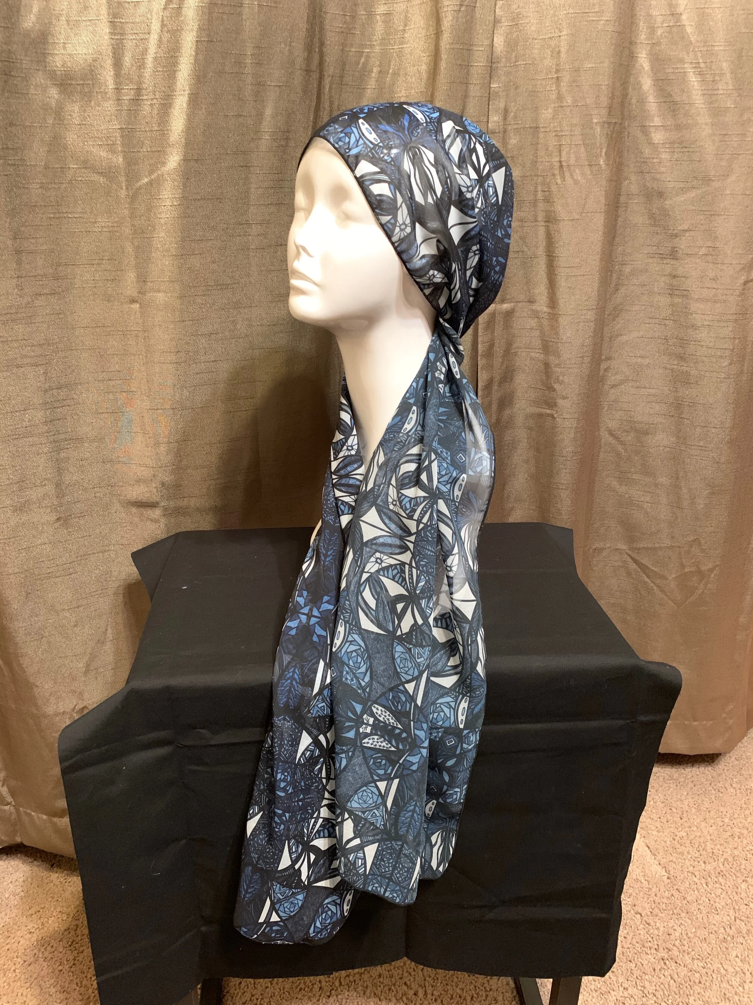 # 37 Navy Blue — Chiffon Scarf