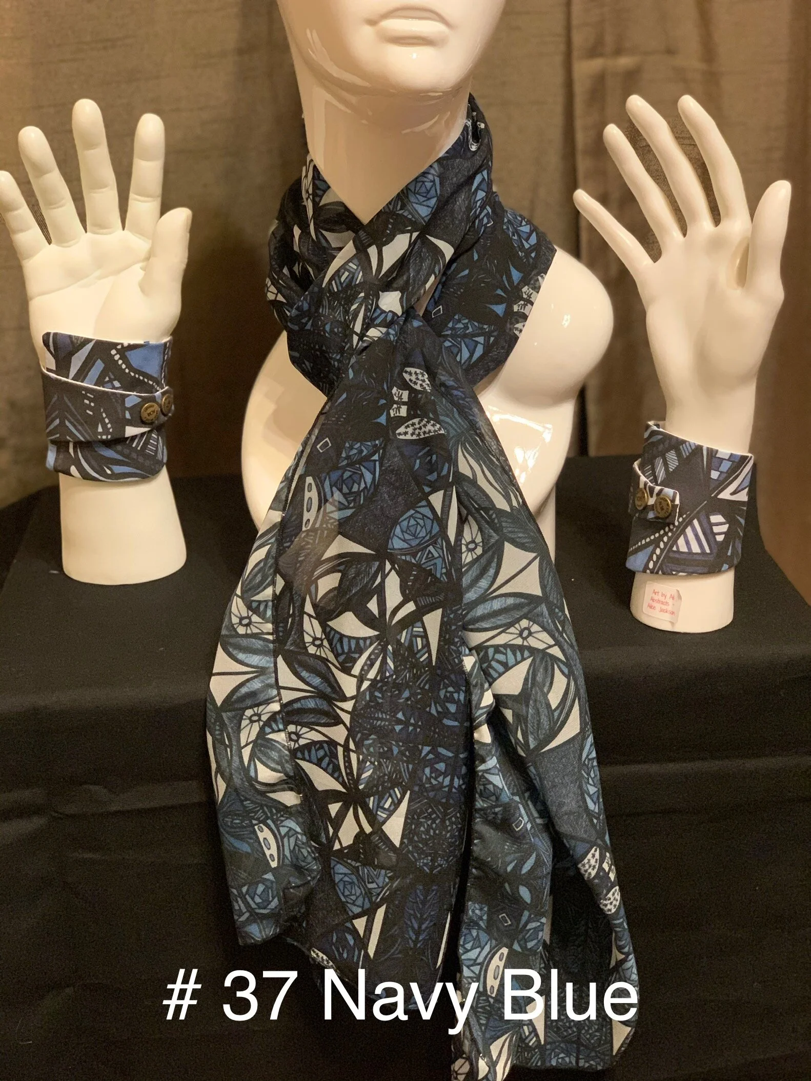 # 37 Navy Blue — Chiffon Scarf