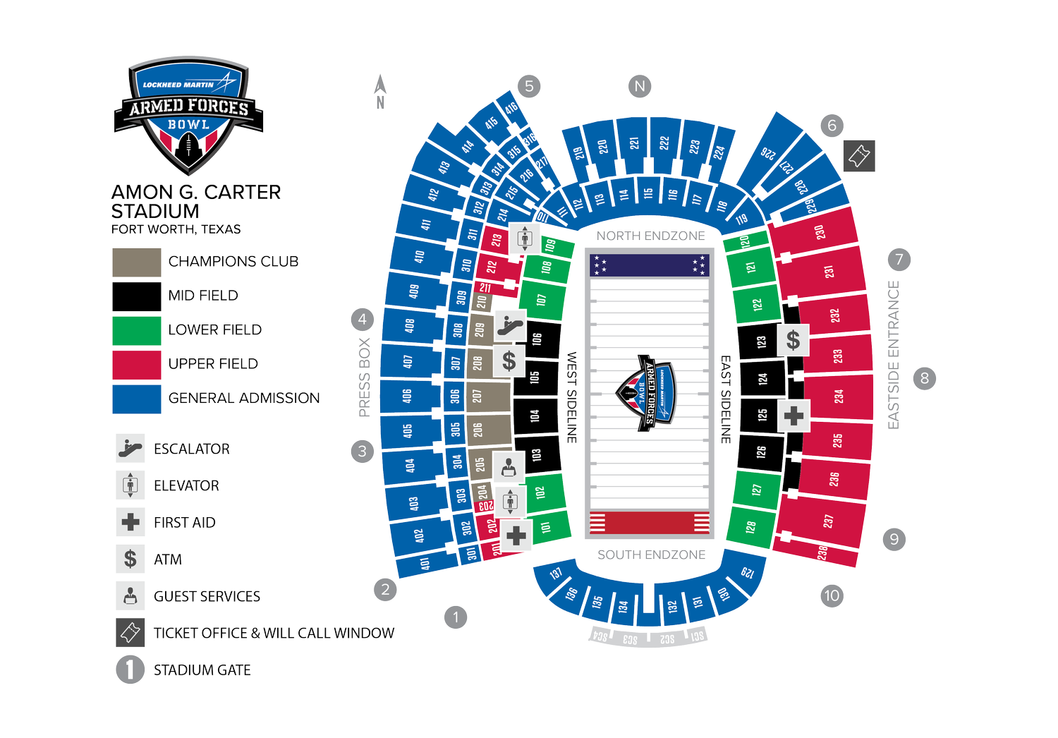 Seating Map — Lockheed Martin Armed Forces Bowl
