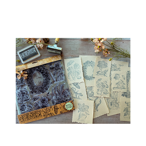 Texas In-Laws IOD Nature's Etchings Decor Stamp (2 Sheet Set) 12"x12" by Iron Orchid Designs