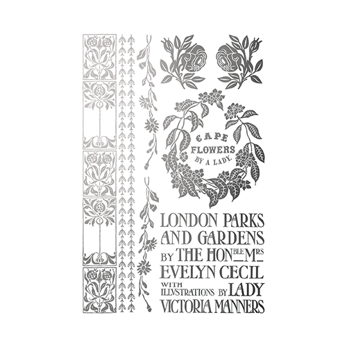Texas In-Laws IOD Athenaeum Foil Decor Transfer (Pad of 8 8X12) By Iron Orchid Designs