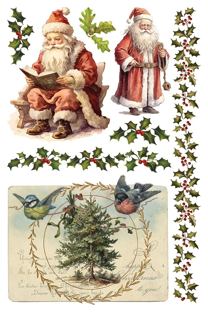 Texas In-Laws IOD Decor Transfer Santa's Hollow (pad of 8 8"x12" sheets) by Iron Orchid Designs