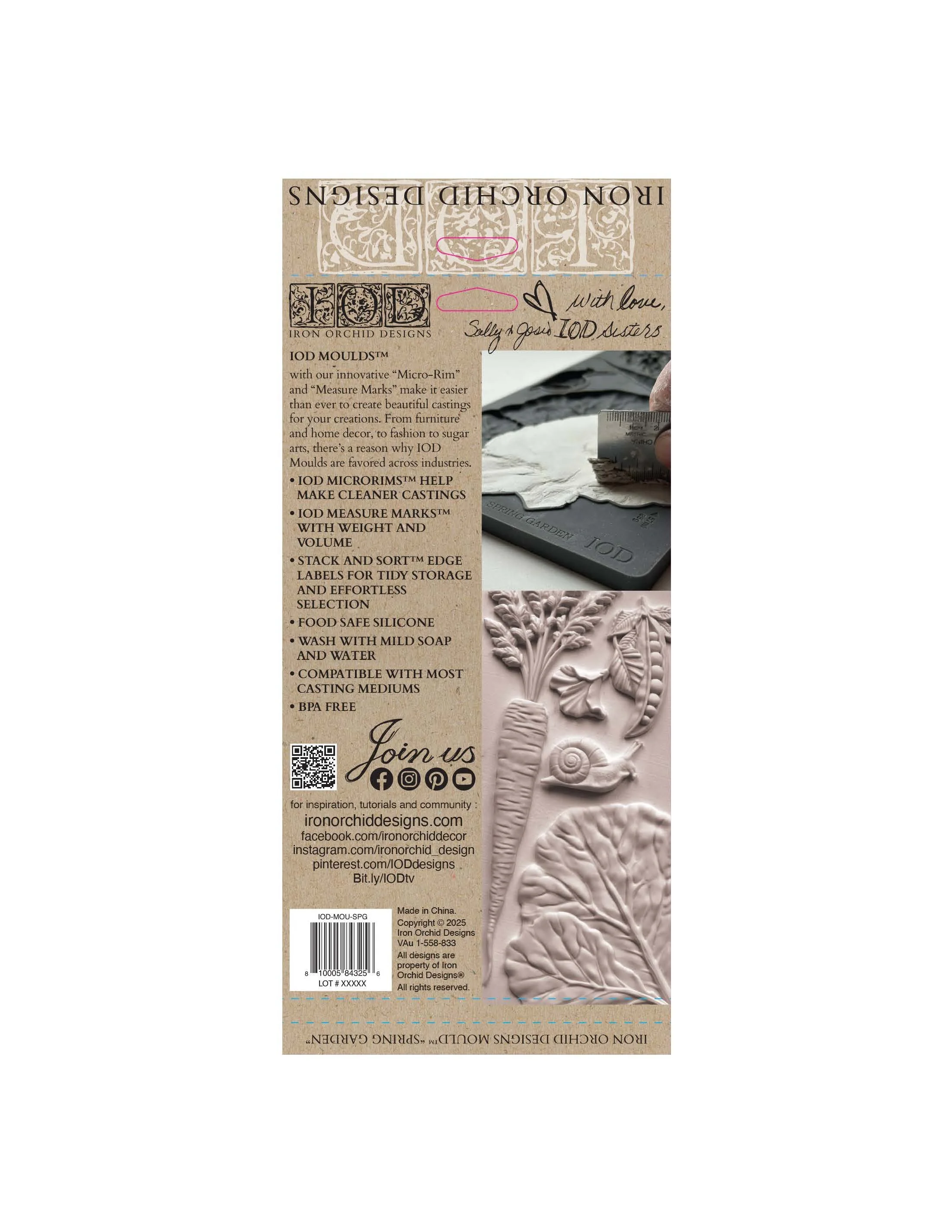 Texas In-Laws IOD Spring Garden Decor Mould 6"x10" by Iron Orchid Designs