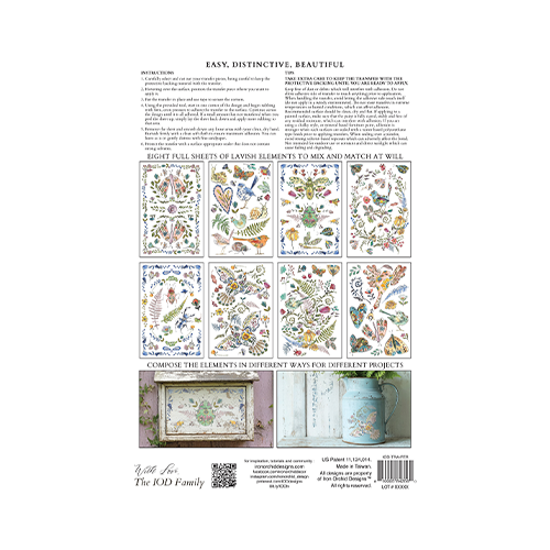 Texas In-Laws IOD Fern Fables Decor Transfer (pad of 8 8"x12" sheets) by Iron Orchid Designs