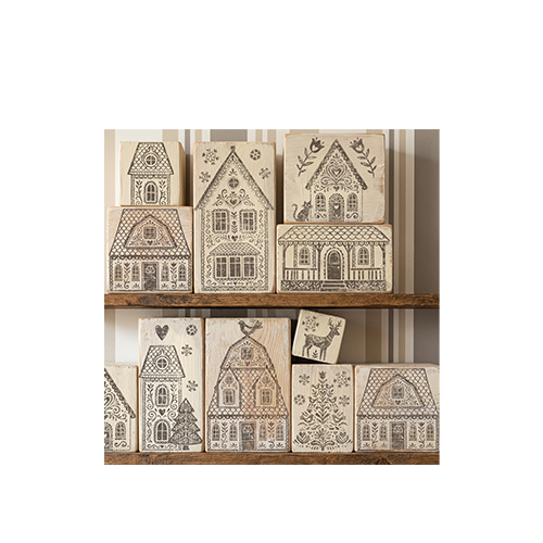 Texas In-Laws IOD Gingerbread Lane Decor Stamp (1 Sheet Set) 12"x12" by Iron Orchid Designs