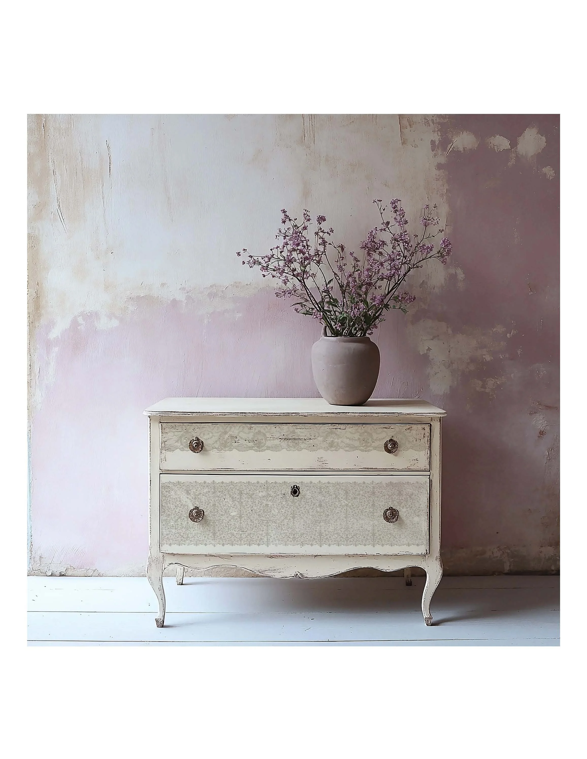 Texas In-Laws IOD Lace Decor Stamp (1 Sheet Set) 12"x12" by Iron Orchid Designs