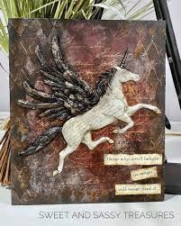 Texas In-Laws IOD Decor Mould Unicorns 6"x10" by Iron Orchid Designs
