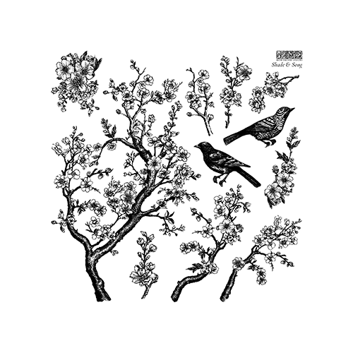 IOD Shade & Song Decor Stamp (1 Sheet Set) 12"x12" by Iron Orchid Designs