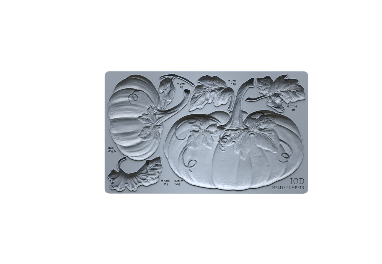 Texas In-Laws IOD Decor Mould Hello Pumpkin 6"x10" by Iron Orchid Designs