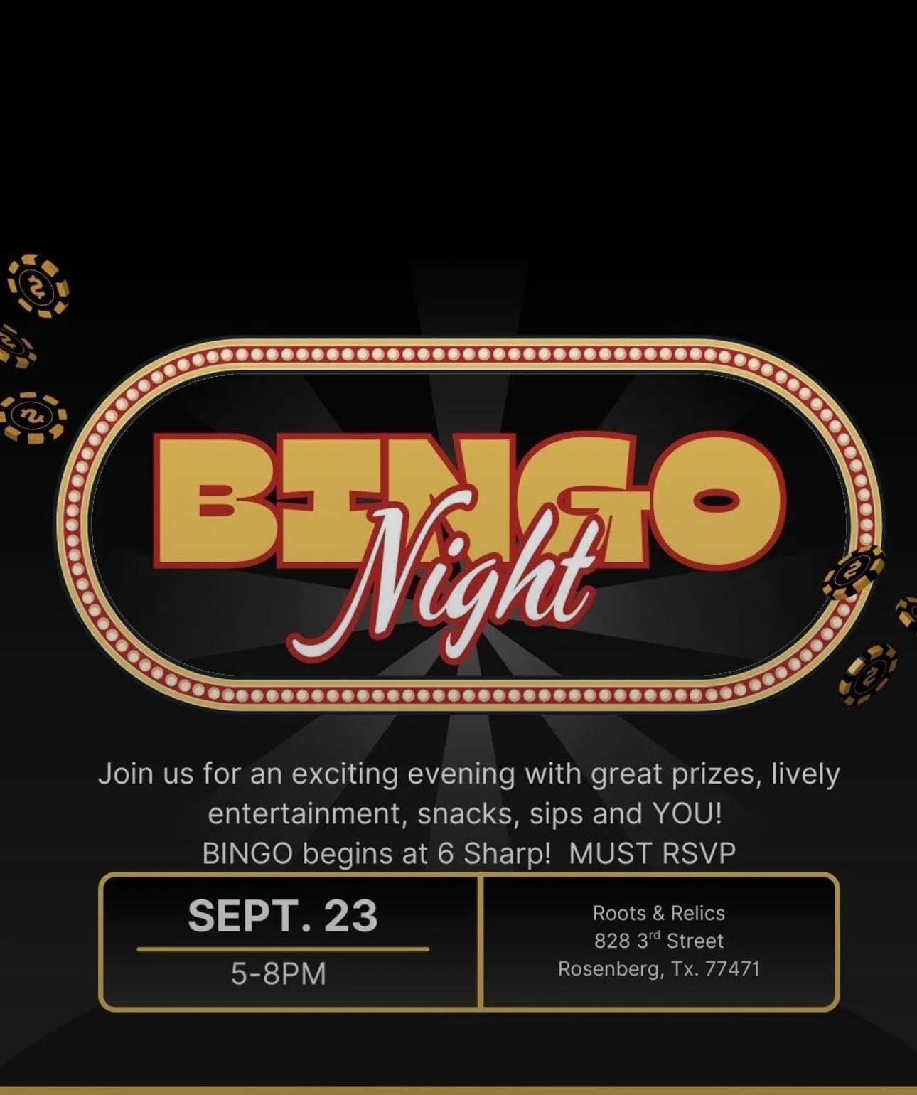 Bingo Night at Roots & Relics